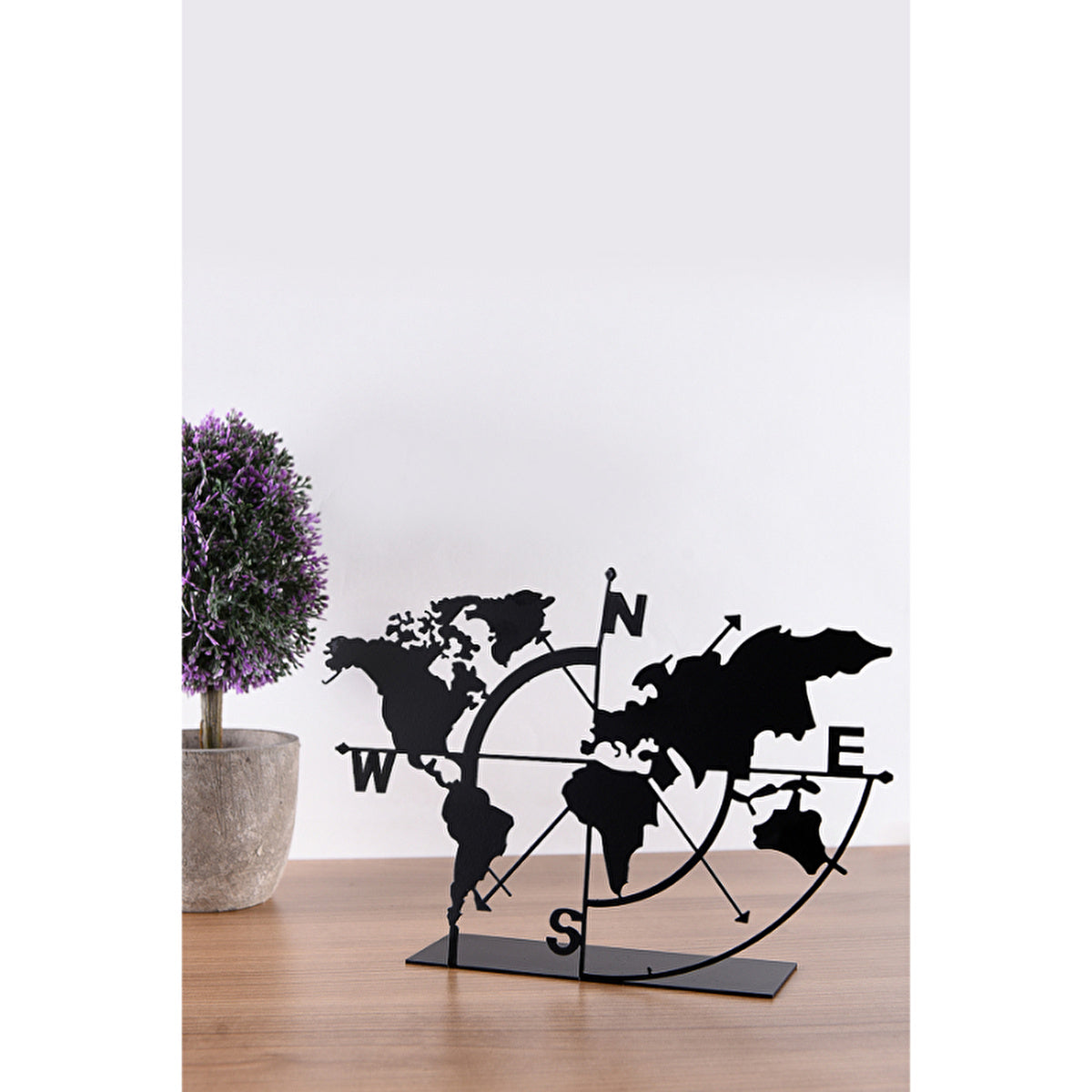 Muyika Metal Globe Decorative - 18 x 26 cm | World Map Design - Image #1