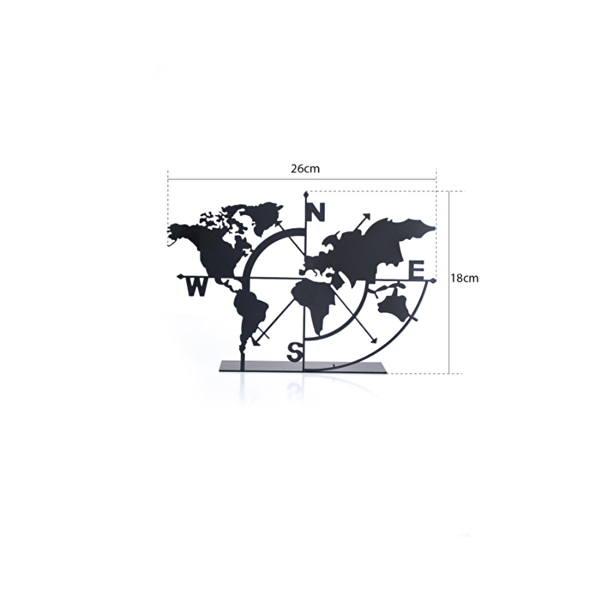 Muyika Metal Globe Decorative - 18 x 26 cm | World Map Design - Image #4