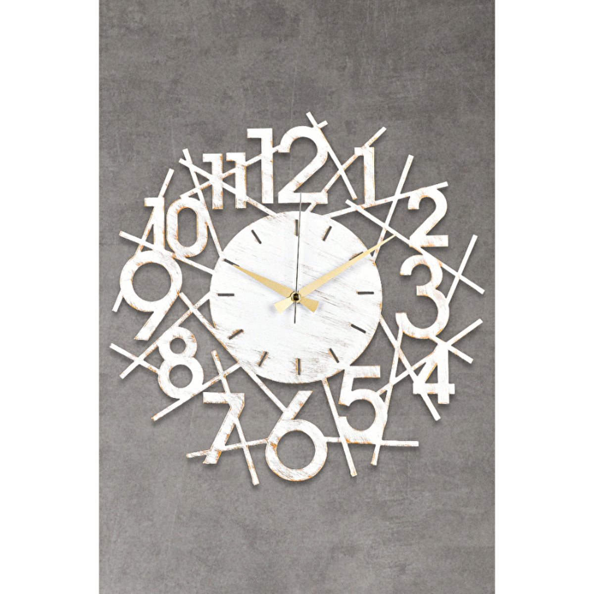 Vintage White Metal Wall Clock 16 Inch - Silent Mechanism | Muyika - Image #1