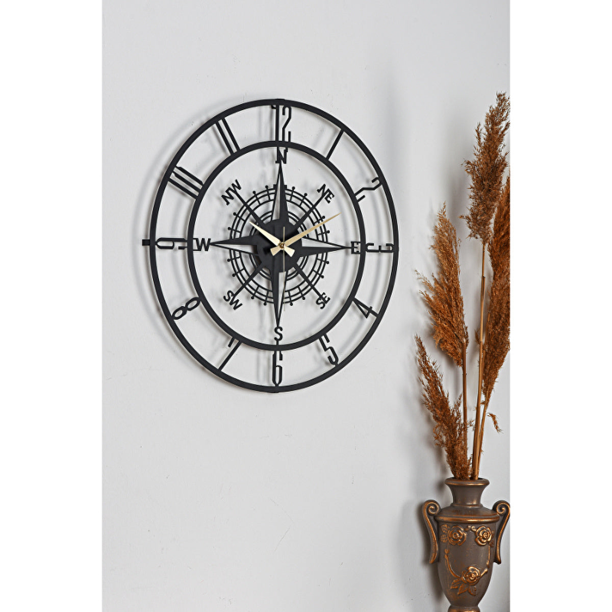 Muyika Bunnela Black Metal Wall Clock 50x50 CM - Silent Mechanism - Image #4