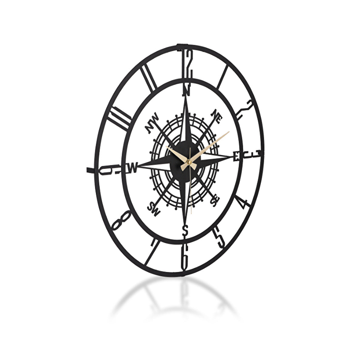 Muyika Bunnela Black Metal Wall Clock 50x50 CM - Silent Mechanism - Image #3