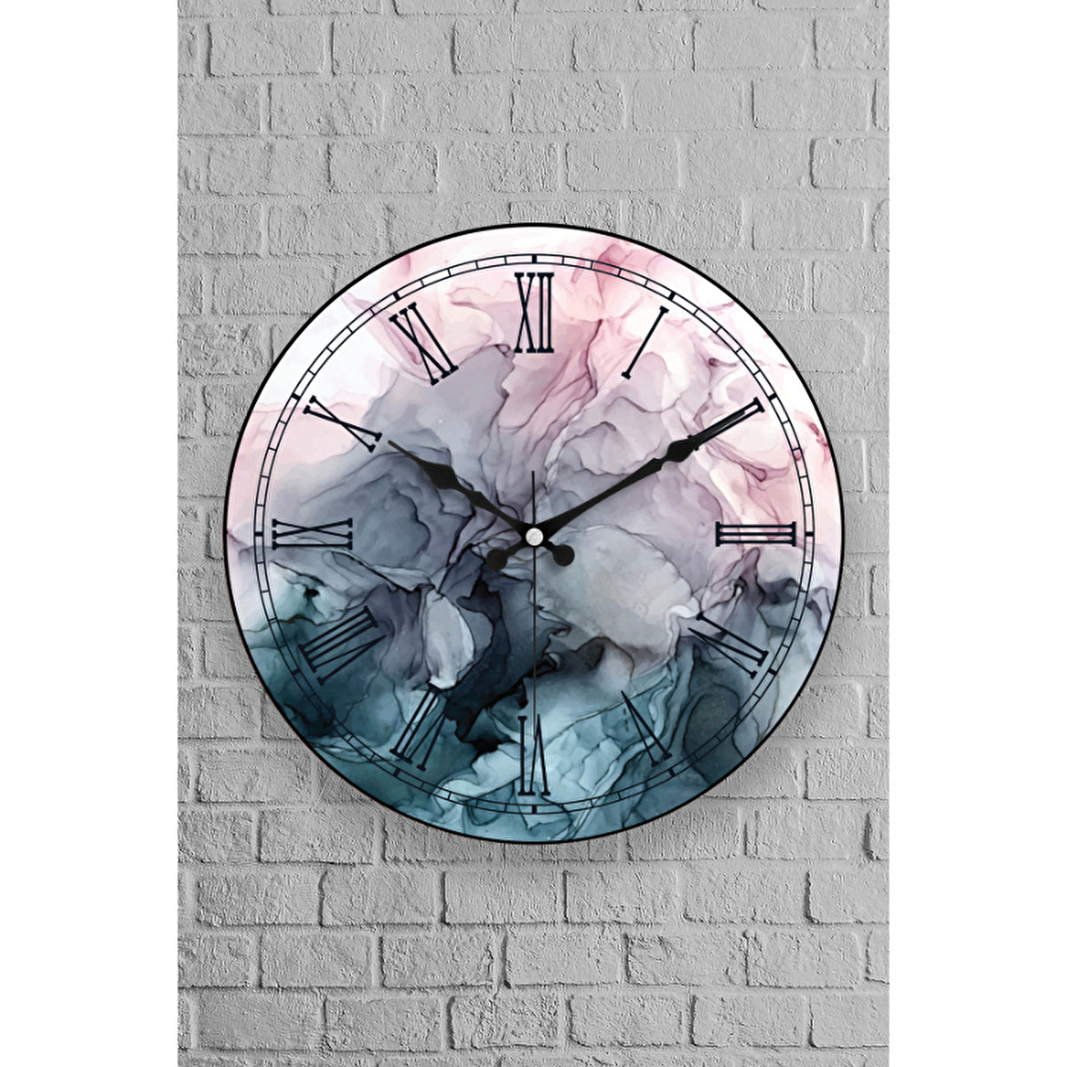 Muyika Rizato Oval Glass Wall Clock 36cm - Silent Mechanism | Home Decor - Image #1