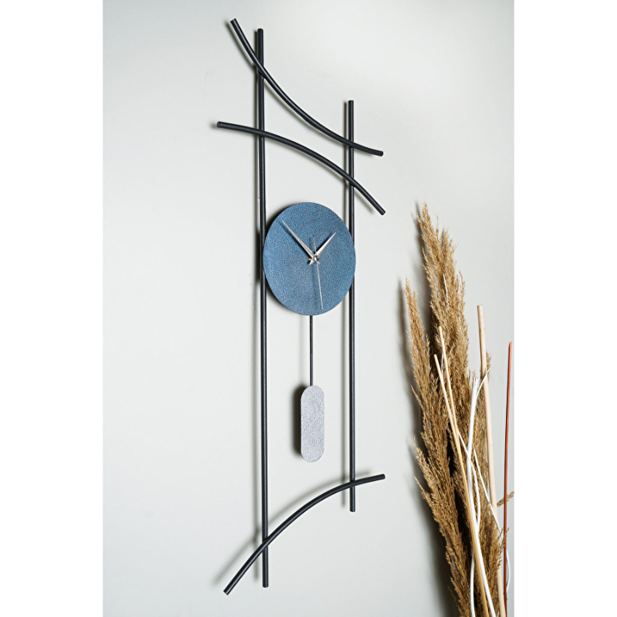 Muyika Ken Metal Wall Clock 30x75 cm - Silent Movement | Modern Design - Image #1