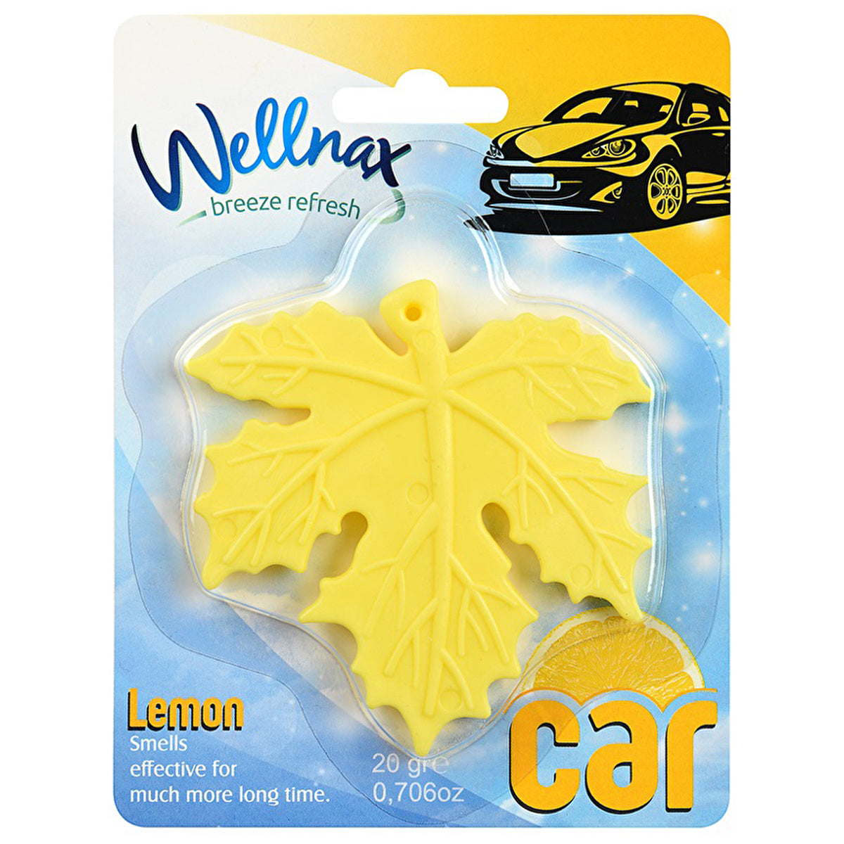 Wellnax Silicone Leaf Car Freshener - Lemon Scent | 20g