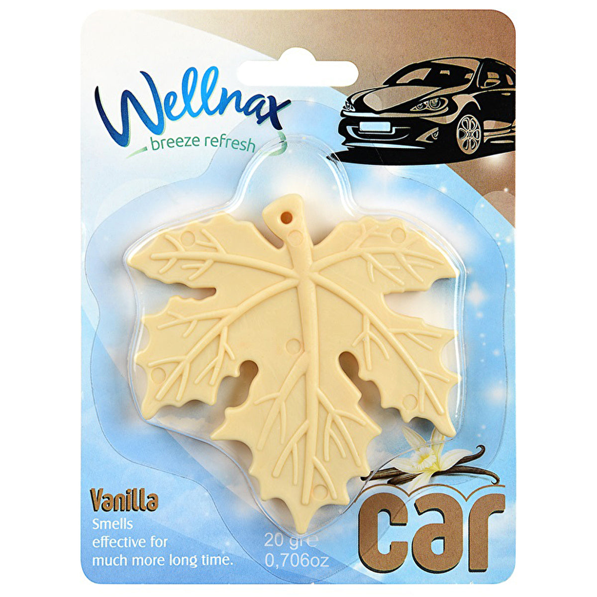 Wellnax Silicone Leaf Car Freshener - Vanilla Scent | 20g