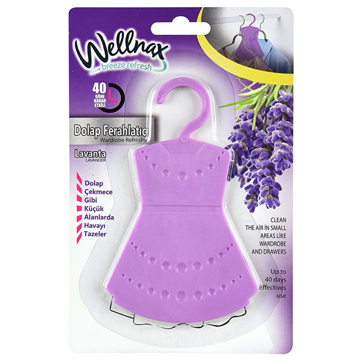 Wellnax Lavender Closet Scent - Stylish Hanger Design | 20g