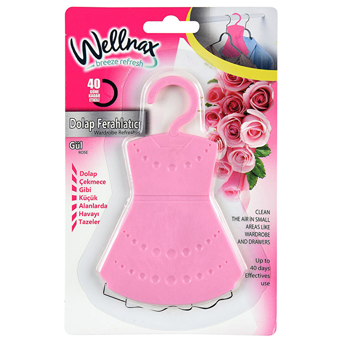 Wellnax Rose Wardrobe Scent - 20g Hanging Fragrance | Elegant Design - Image #1