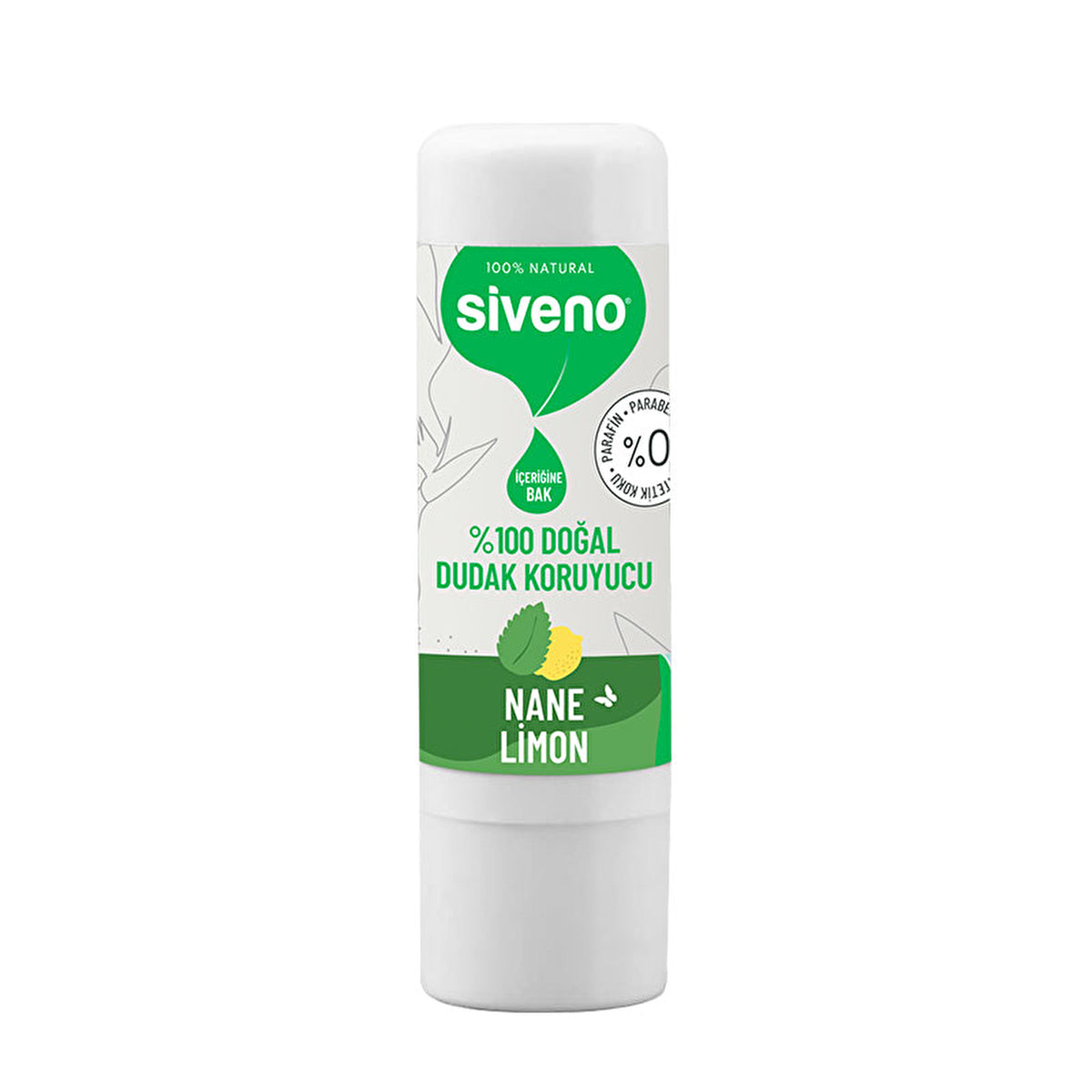 Siveno Natural Lip Balm - Peppermint & Lemon 0.21oz | 100% Natural - Image #1