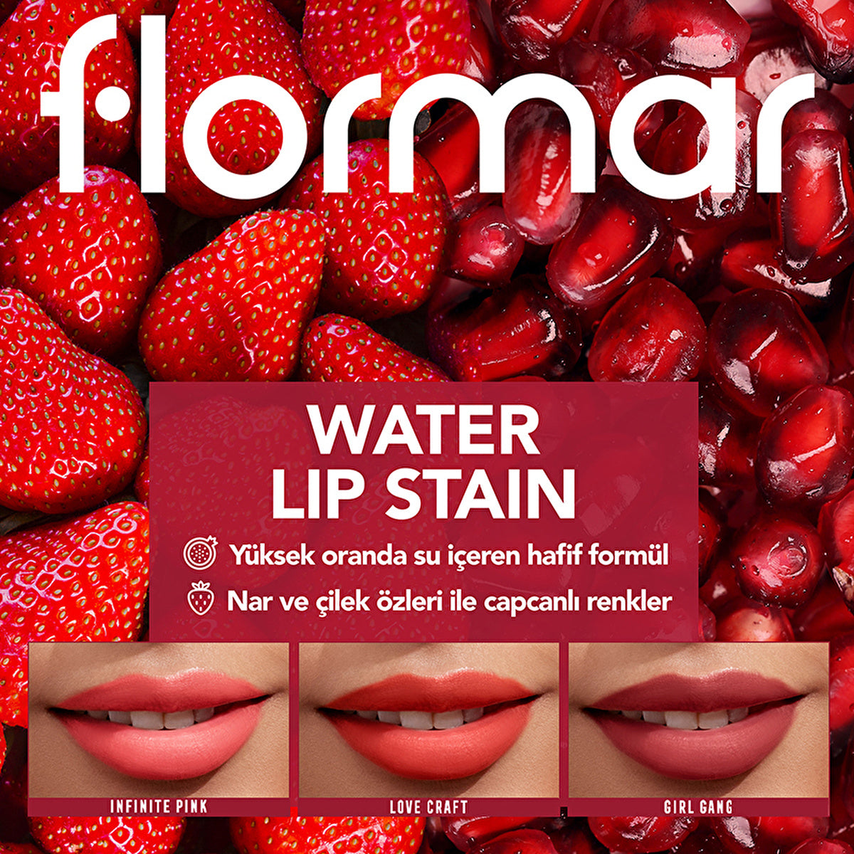 Flormar Water Lip Stain 004 Orange Juice - Matte Finish | Long-Lasting