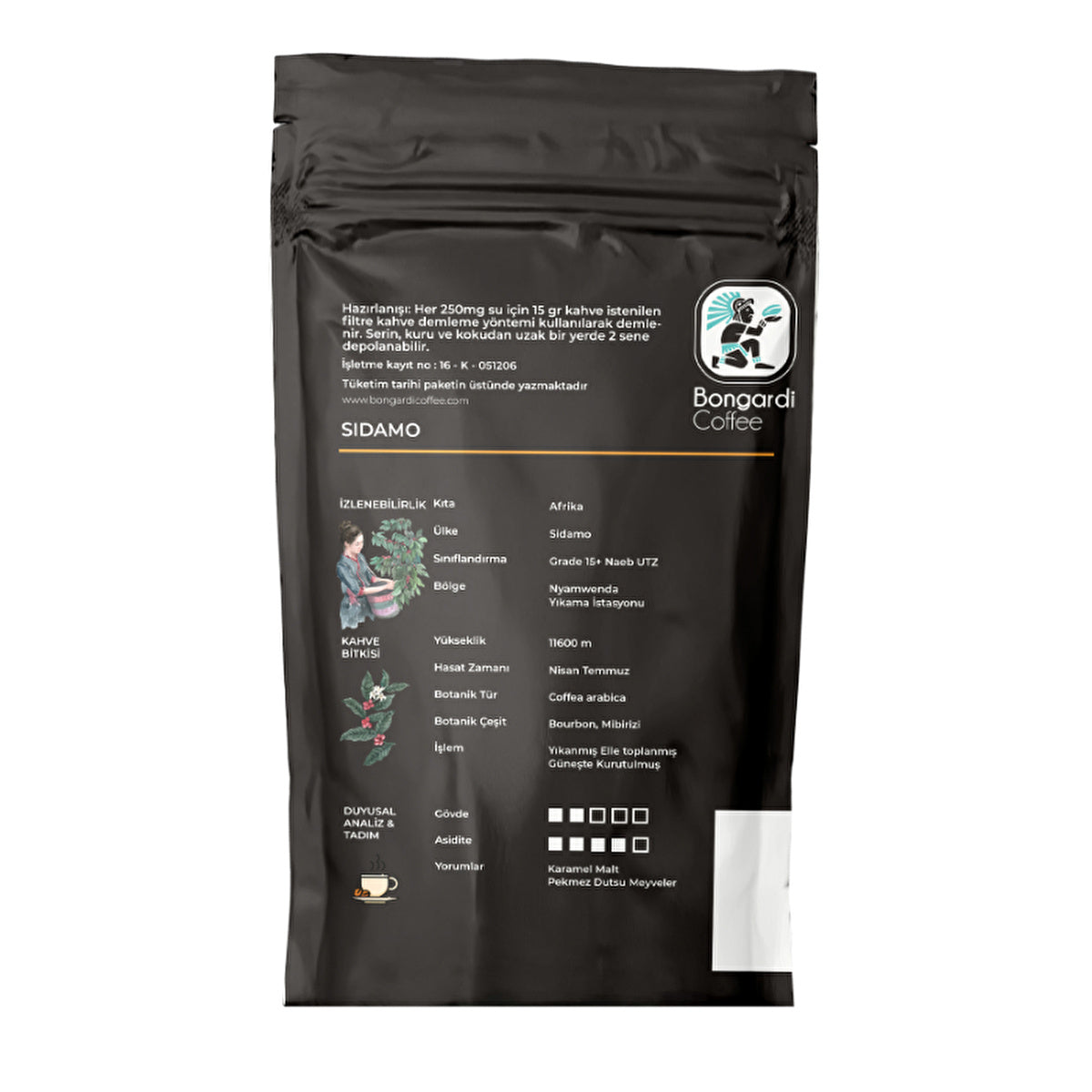Bongardi Ethiopian Coffee Beans 200g - Exotic Flavor Profile | Gourmet Coffee