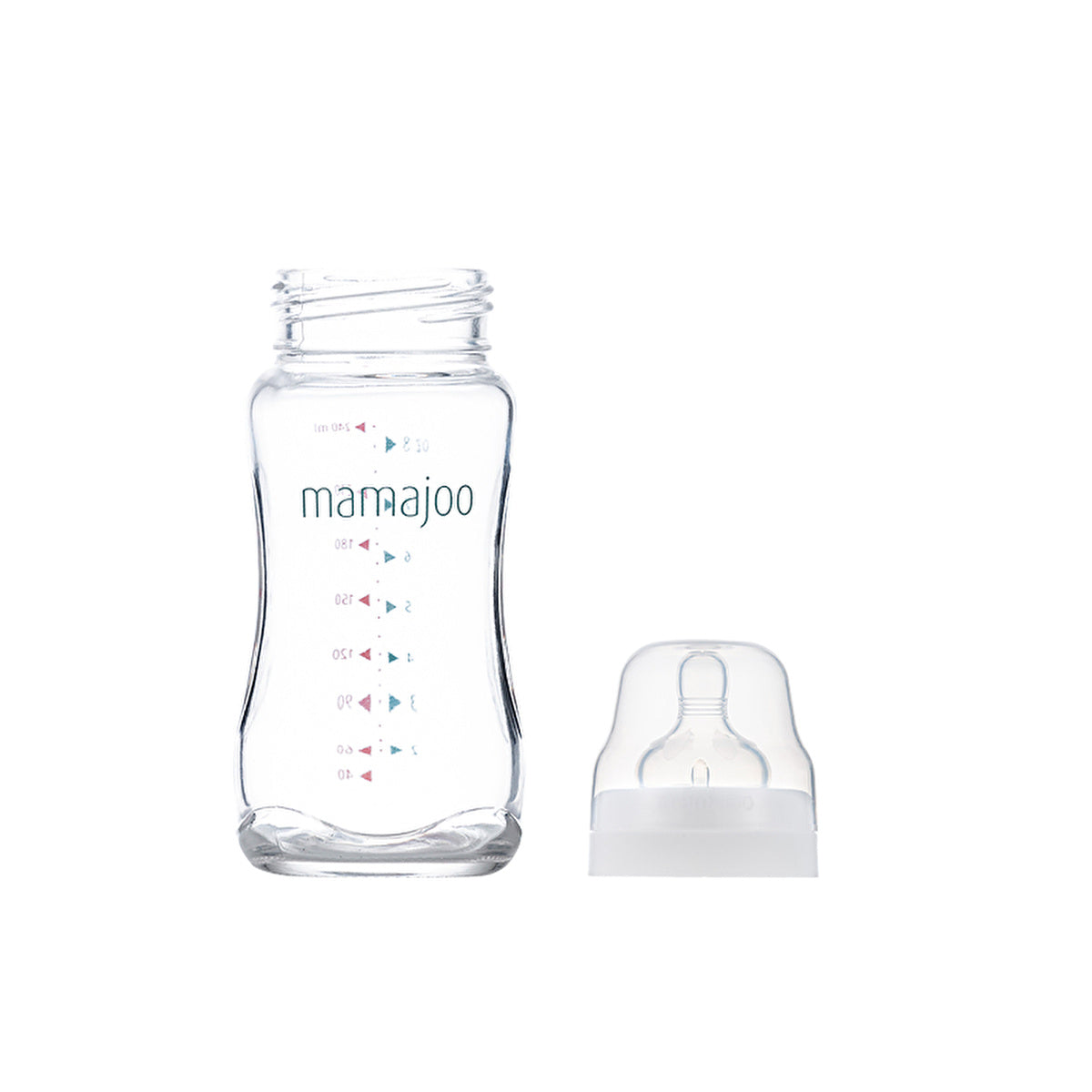 Mamajoo Glass Baby Bottle 240ml - Anti-Colic Nipple No.2 | BPA Free