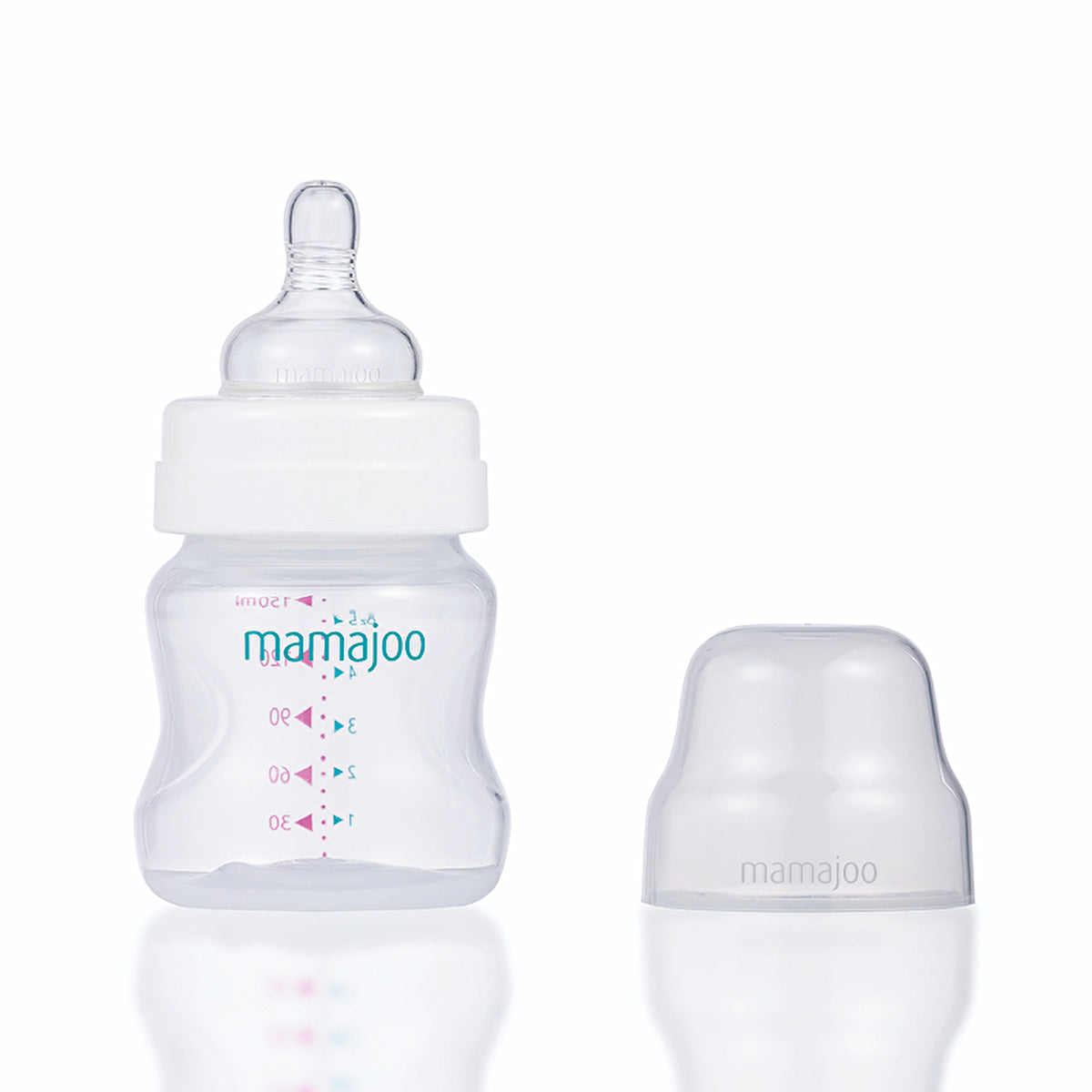 Mamajoo Silver Baby Bottle 150ml - Anti-Colic Nipple Size 1 | BPA-Free