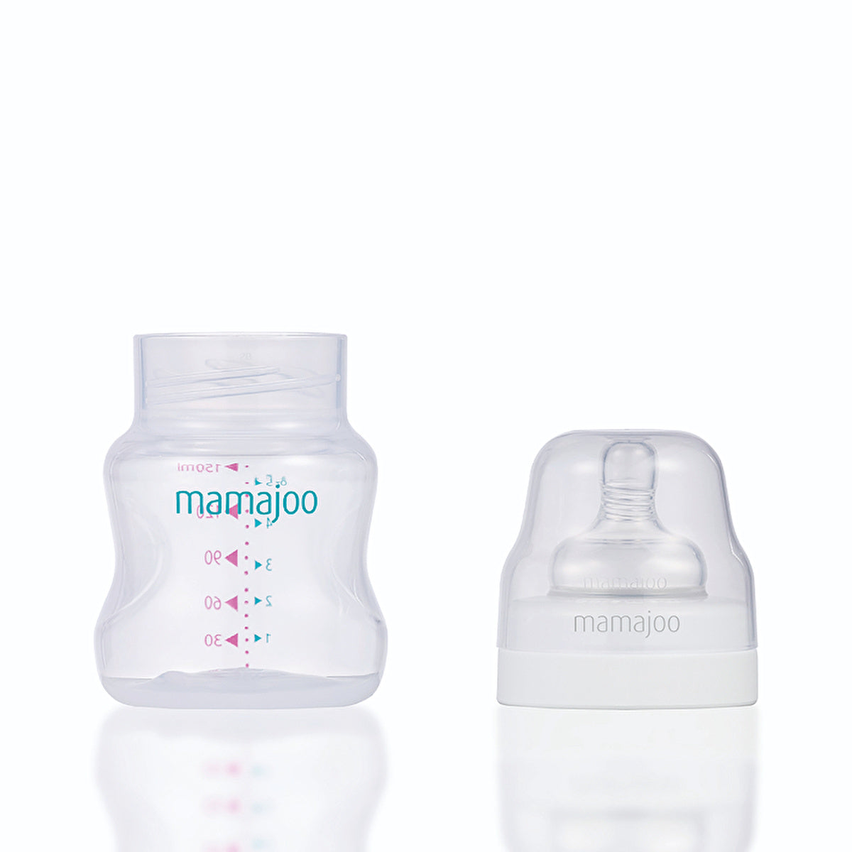 Mamajoo Silver Baby Bottle 150ml - Anti-Colic Nipple Size 1 | BPA-Free