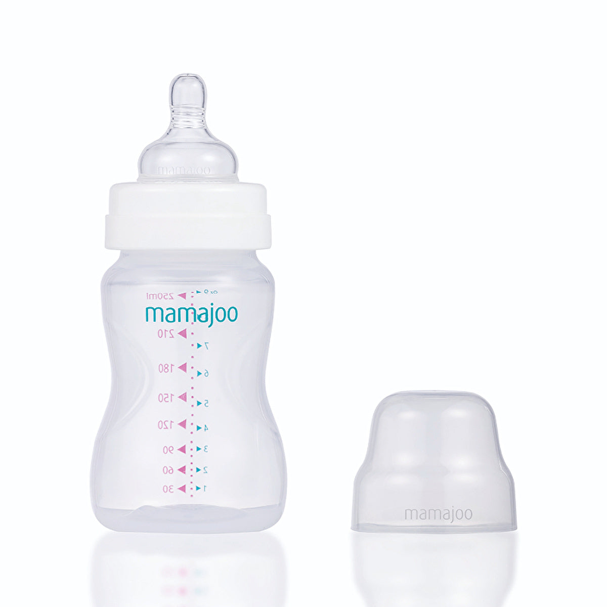 Mamajoo Silver Bottle 8 oz - Anti-Colic Nipple Size 2 | BPA-Free