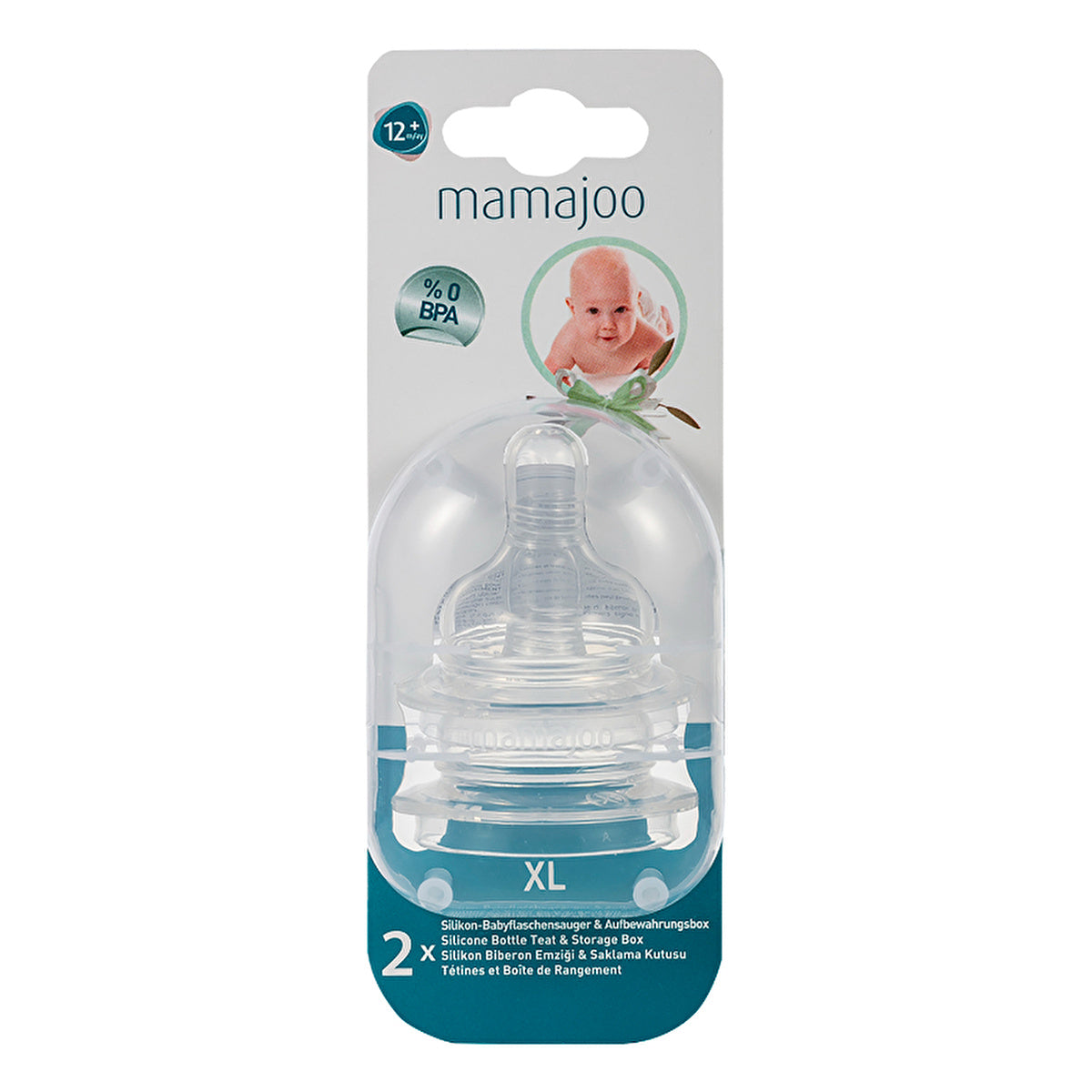 Mamajoo Anti-Colic Nipple No.4 - XL 12 Months+ | Storage Box