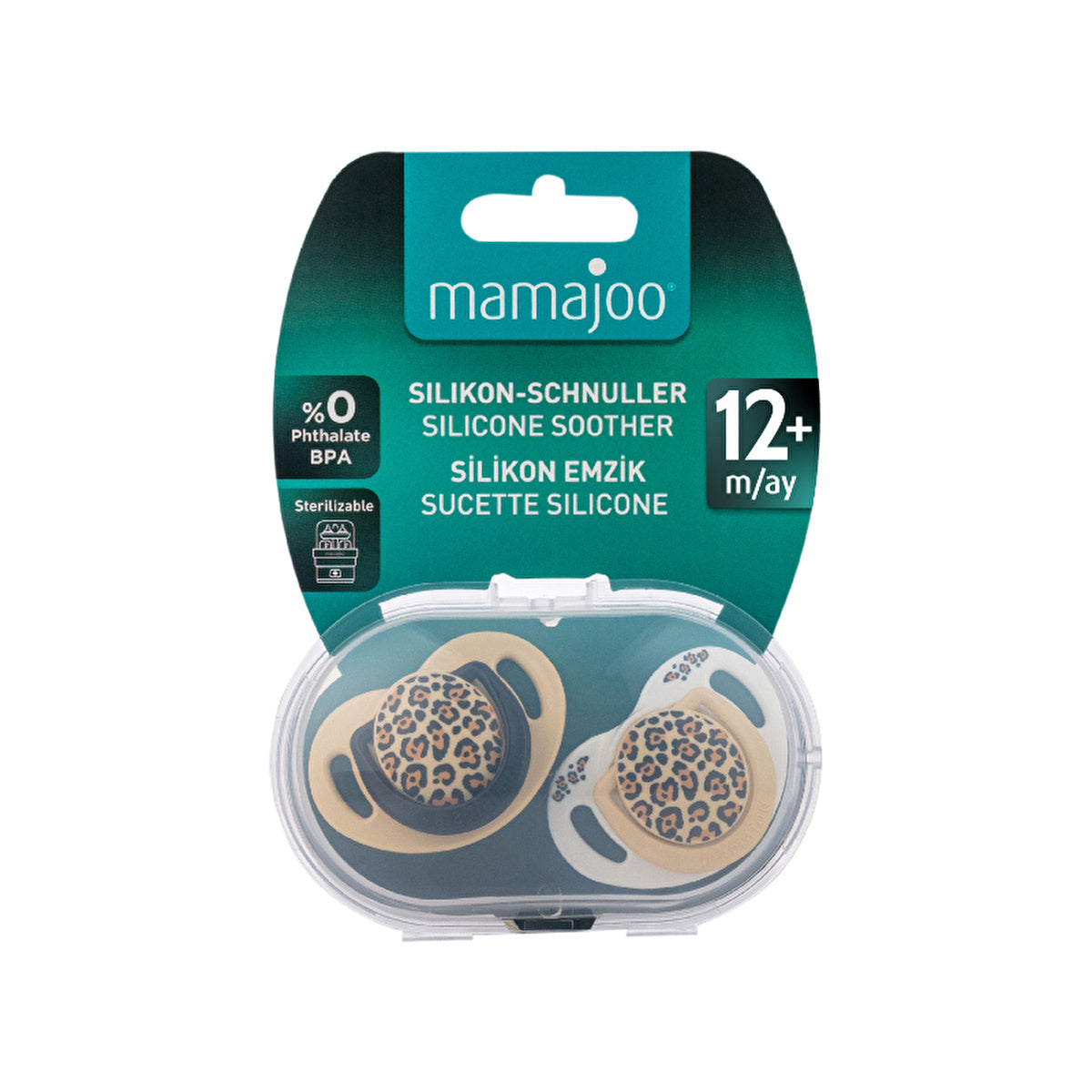 Mamajoo Sterilization Storage Box - Beige Leopard Orthodontic Pacifiers | 12+ Months - Image #5