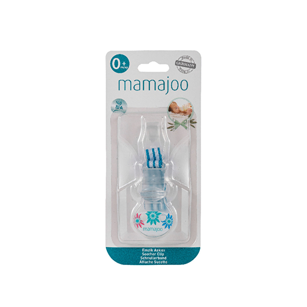 Mamajoo Pacifier Clip - Blue | Durable and Hygienic Design - Image #3