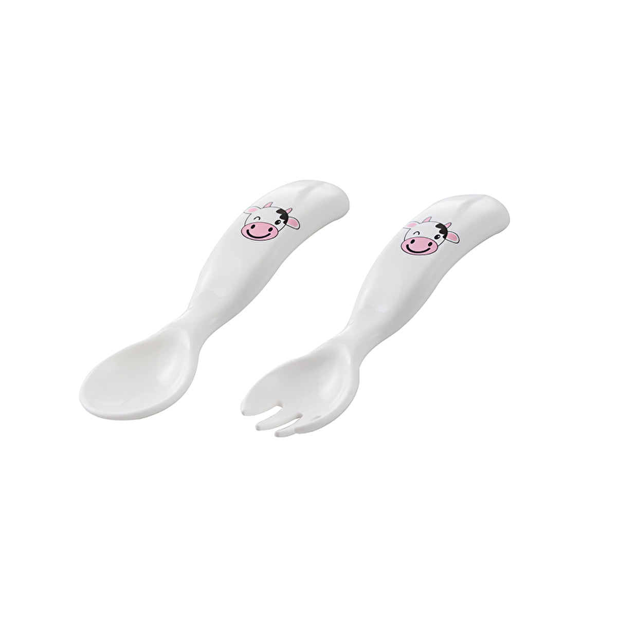 Mamajoo Spoon & Fork Set - Cow Pattern | BPA-Free | 6+ Months