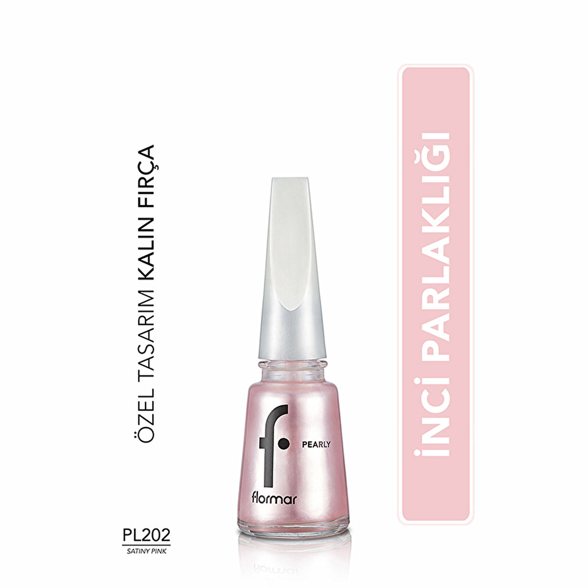 Flormar Pearly Intensive Pigmented Nail Polish PL202 Satiny Pink - Long Lasting Shine | Flormar - Image #3