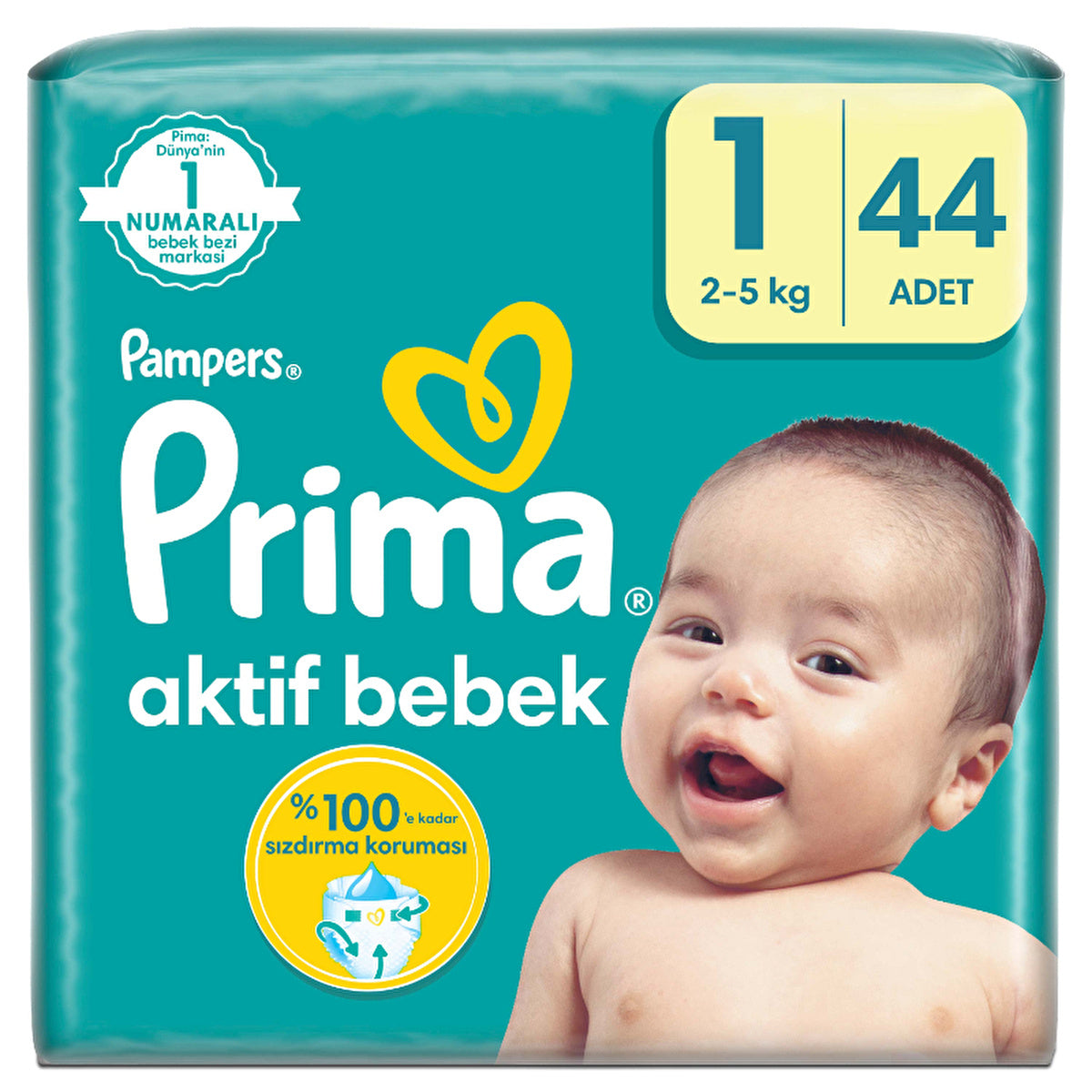 Prima Pampers Active Baby Diapers Size 1 - 44 Count | Standard Pack