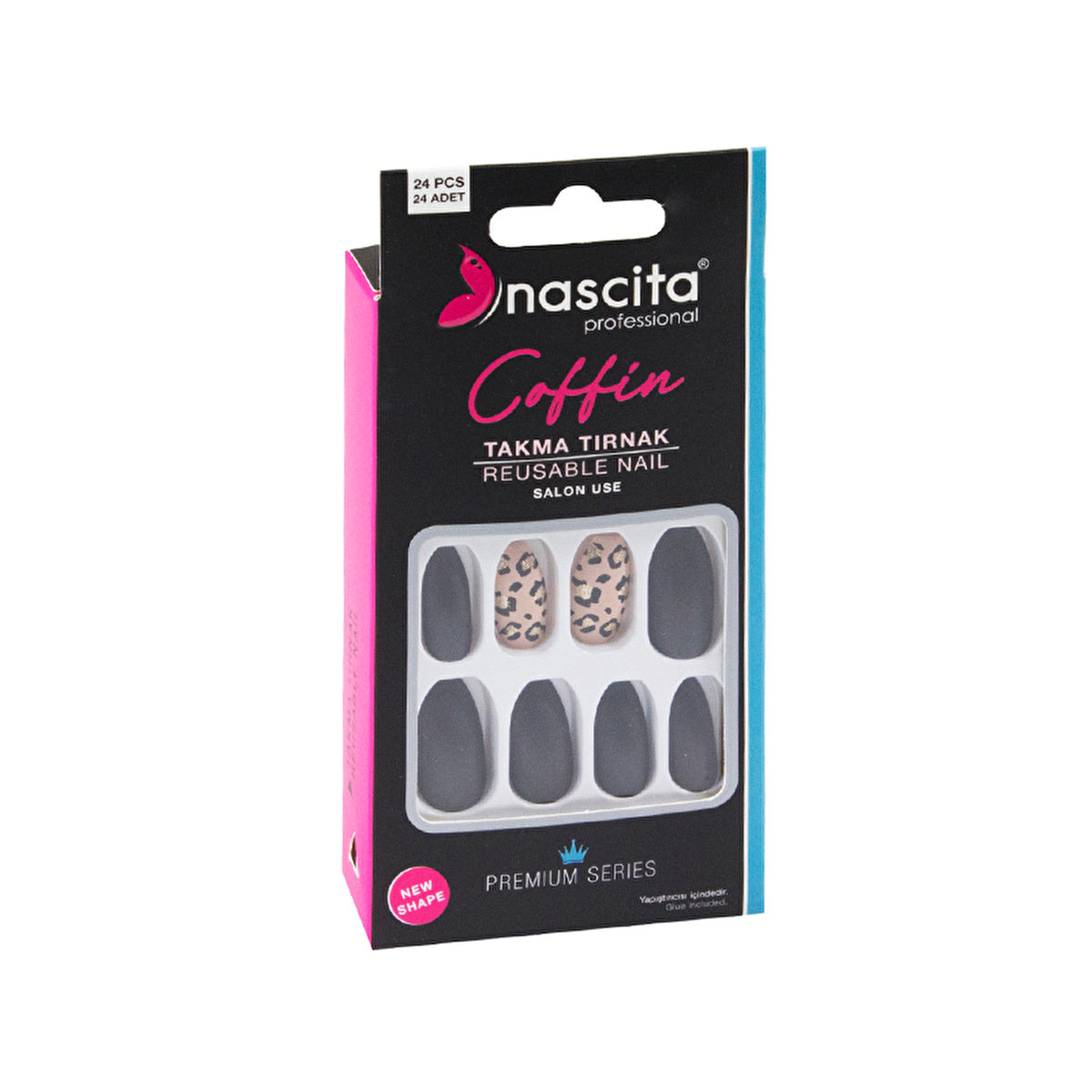 Nascita 24 Color Fake Nails Coffin 46 - Easy Application | Nail Art