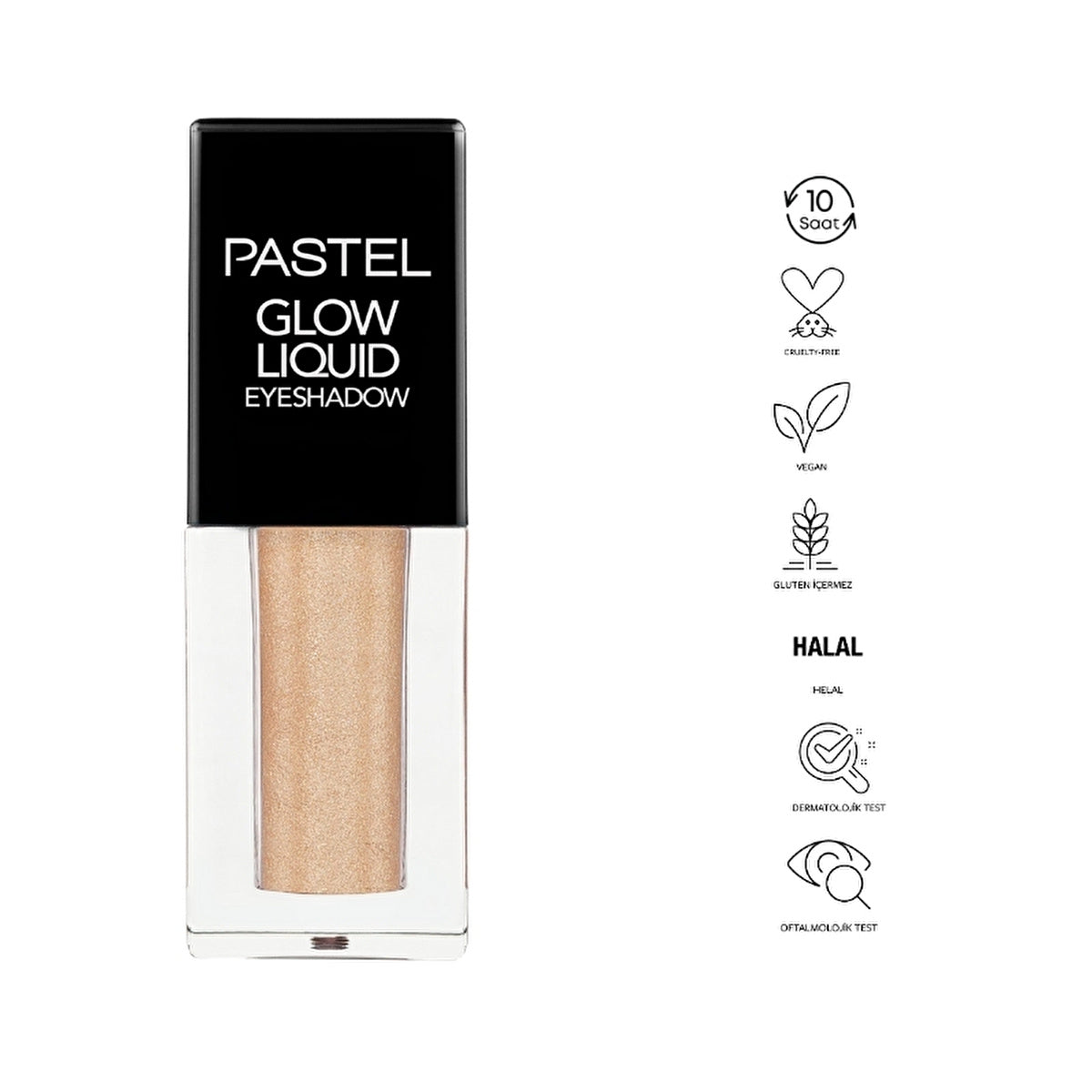 Pastel Glow Liquid Eyeshadow 225 Champagne - Long-Lasting Formula | Vegan - Image #3