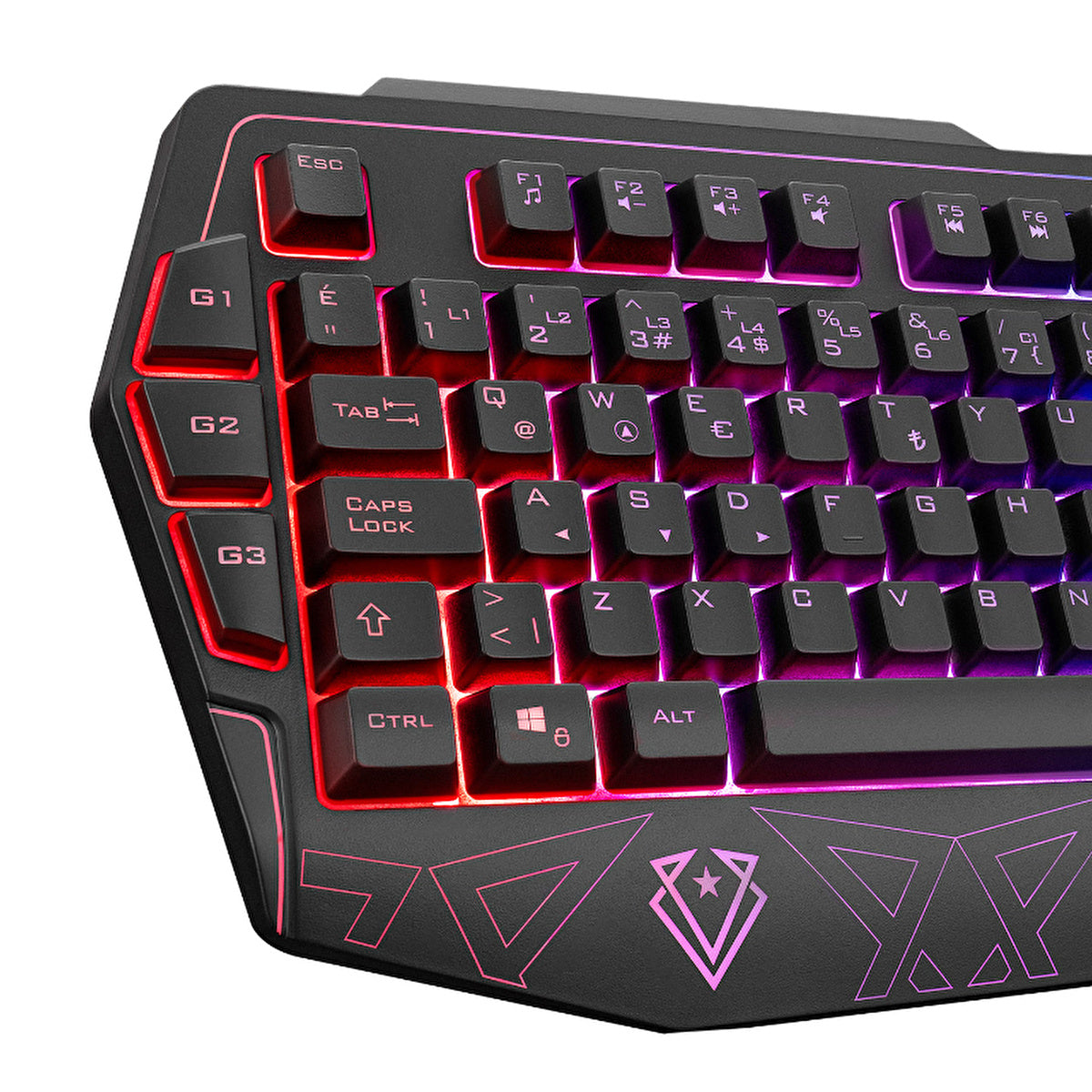 Everest USB RGB Gaming Keyboard KB-GX61 - 3 Macro Keys | Ergonomic Wrist Support