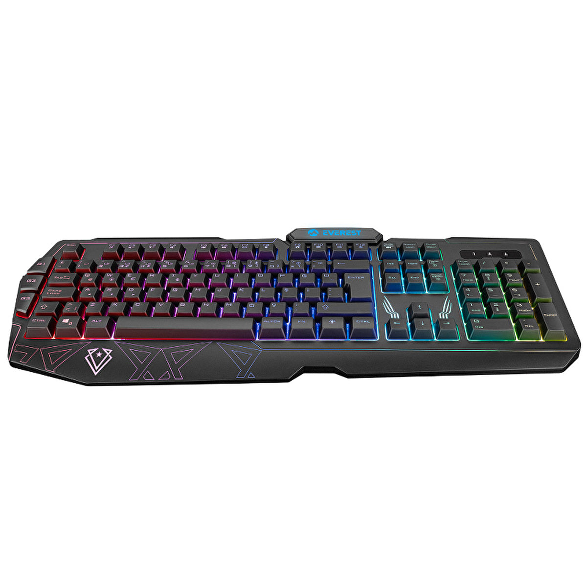 Everest USB RGB Gaming Keyboard KB-GX61 - 3 Macro Keys | Ergonomic Wrist Support