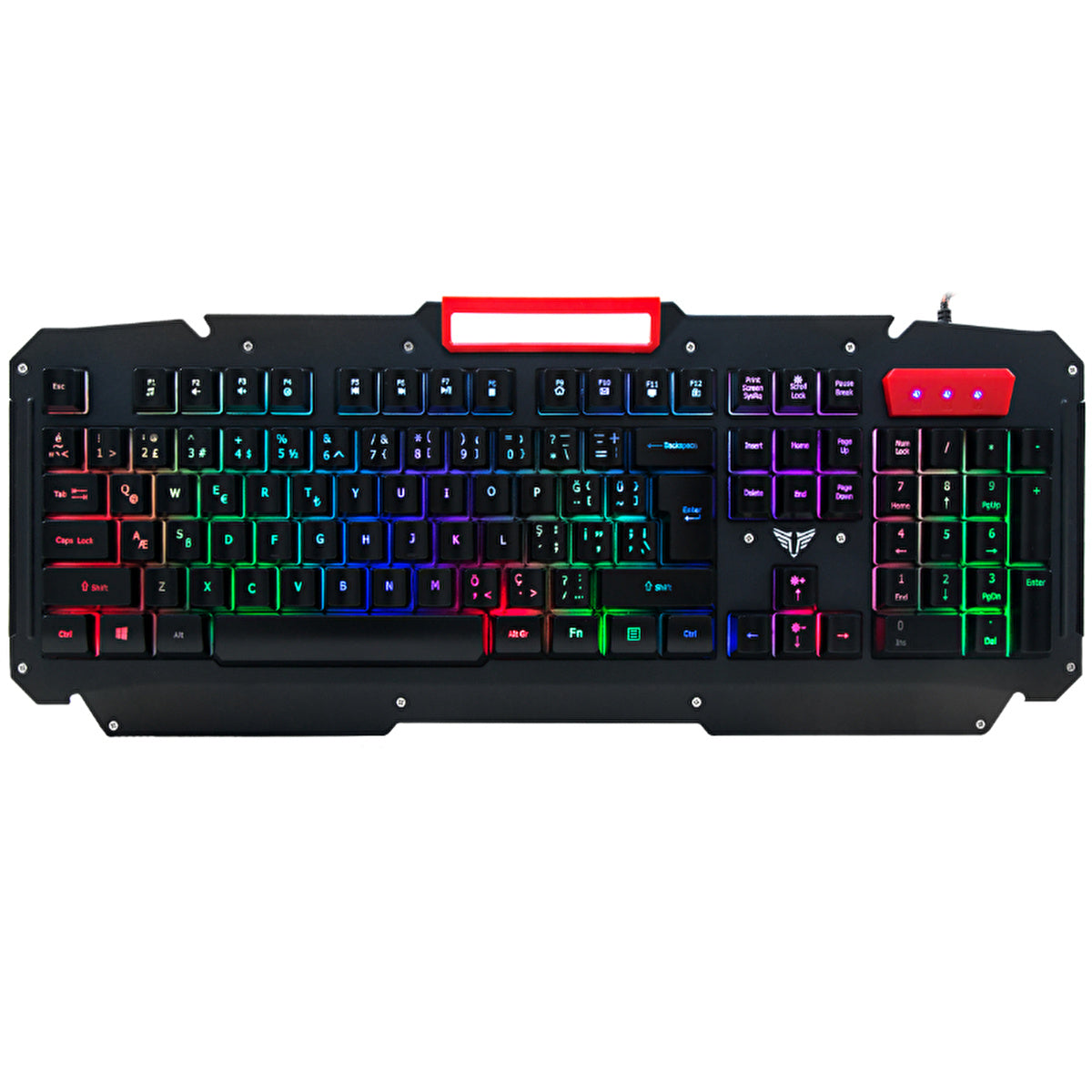 Everest USB Rainbow Backlit Gaming Keyboard KB-R800 - Metal Surface