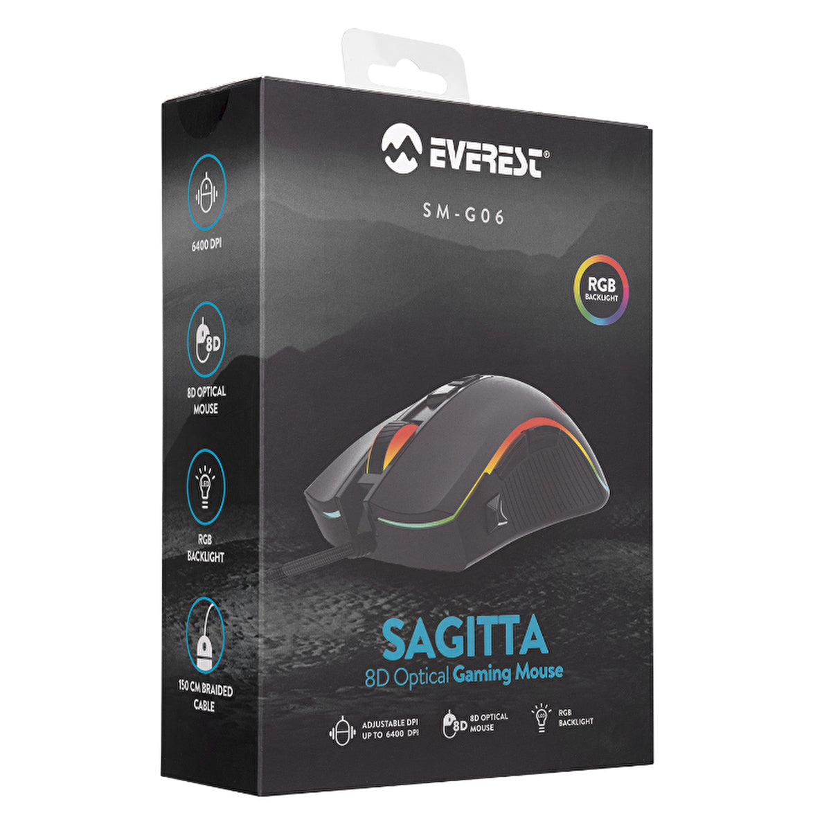 Everest USB Gaming Mouse SM-G06 SAGITTA - 6400 DPI | RGB