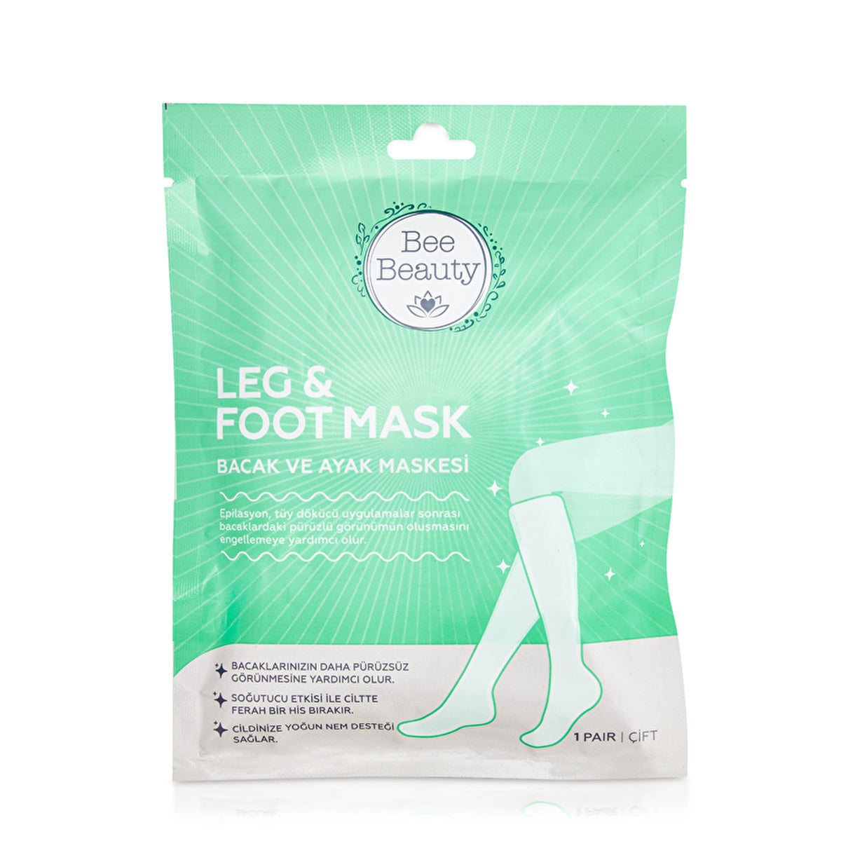 Bee Beauty Hydrating Leg and Foot Mask - Cooling Relief | 1 Pair