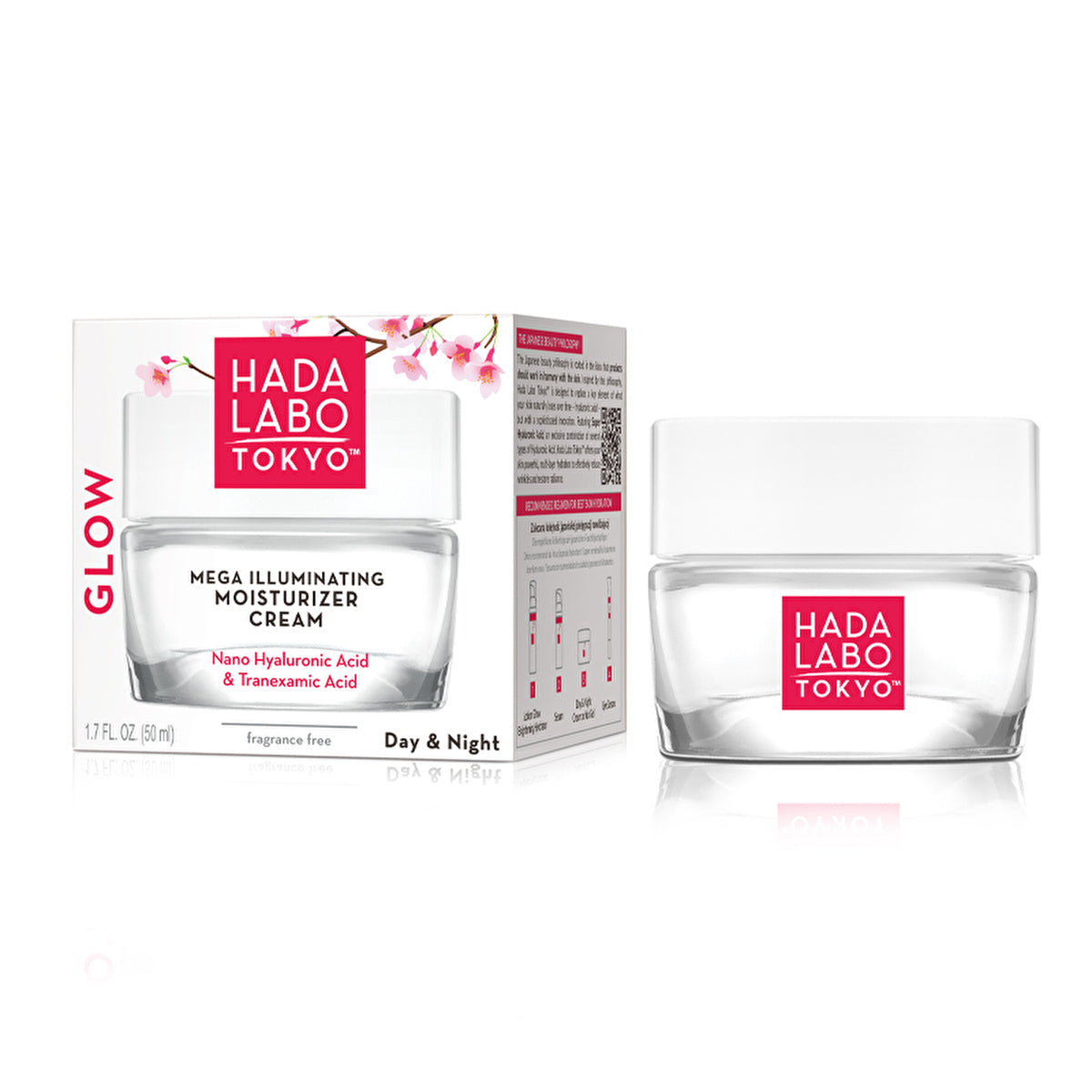 Hada Labo Tokyo Glow Moisturizing Cream 50ml - Day & Night Cream | Hydrating