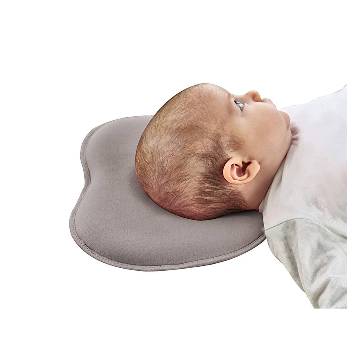 Babyjem Flat Head Pillow Grey - Ideal Support for Infants | Safe Material