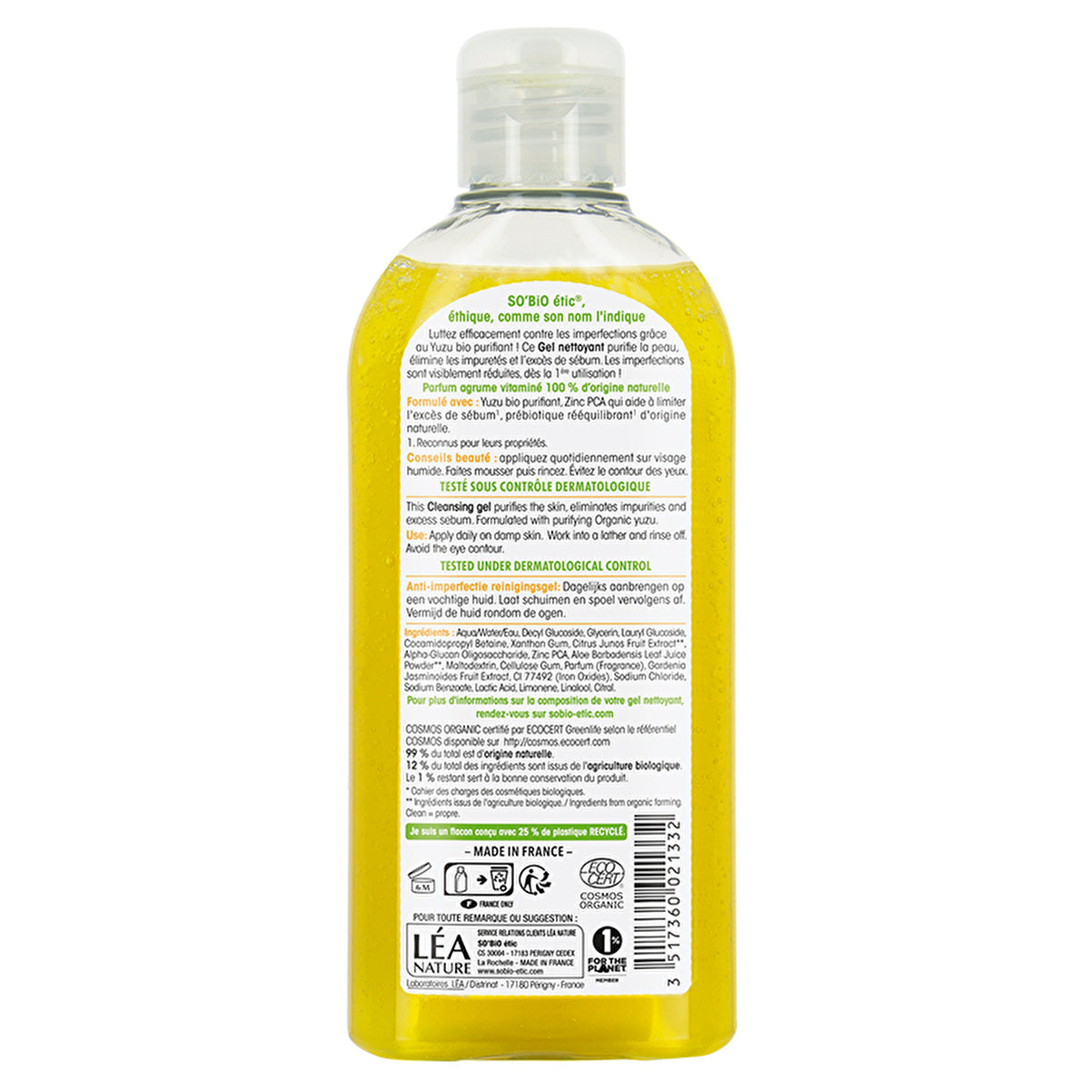 SO’BiO Cleansing Face Wash Gel 200ML - Oil Control | Natural Formula