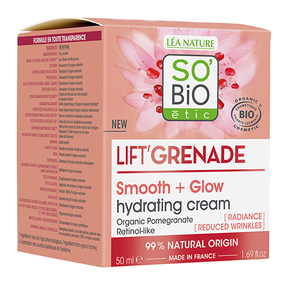 SO’BiO Pomegranate Infused Moisturizing Cream 50ml - Illuminate Skin