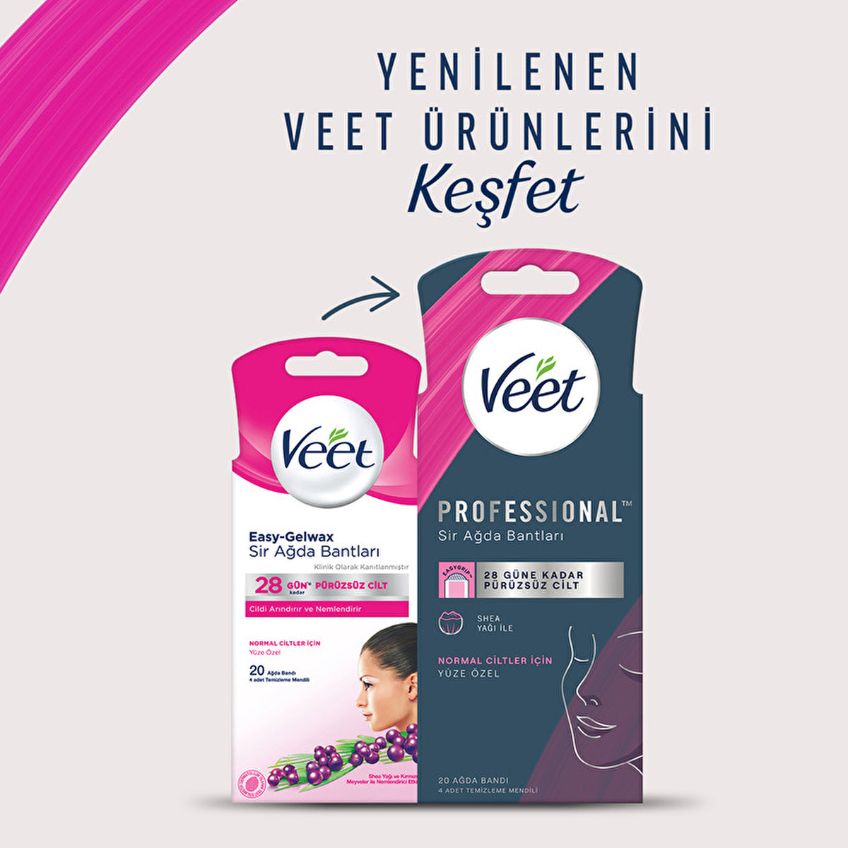 Veet Facial Wax Strips Normal Skin - 20 Count | Sensitive Areas - Image #3