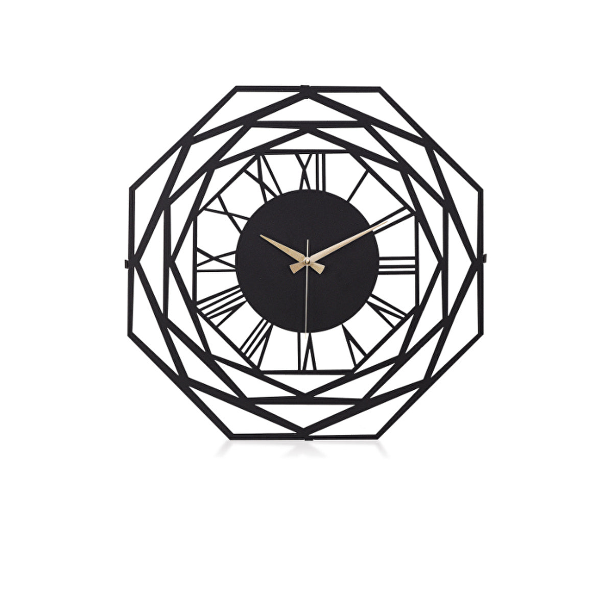 Muyika Metal Black Wall Clock 16" x 16" - Modern Design | Stylish Decor - Image #3