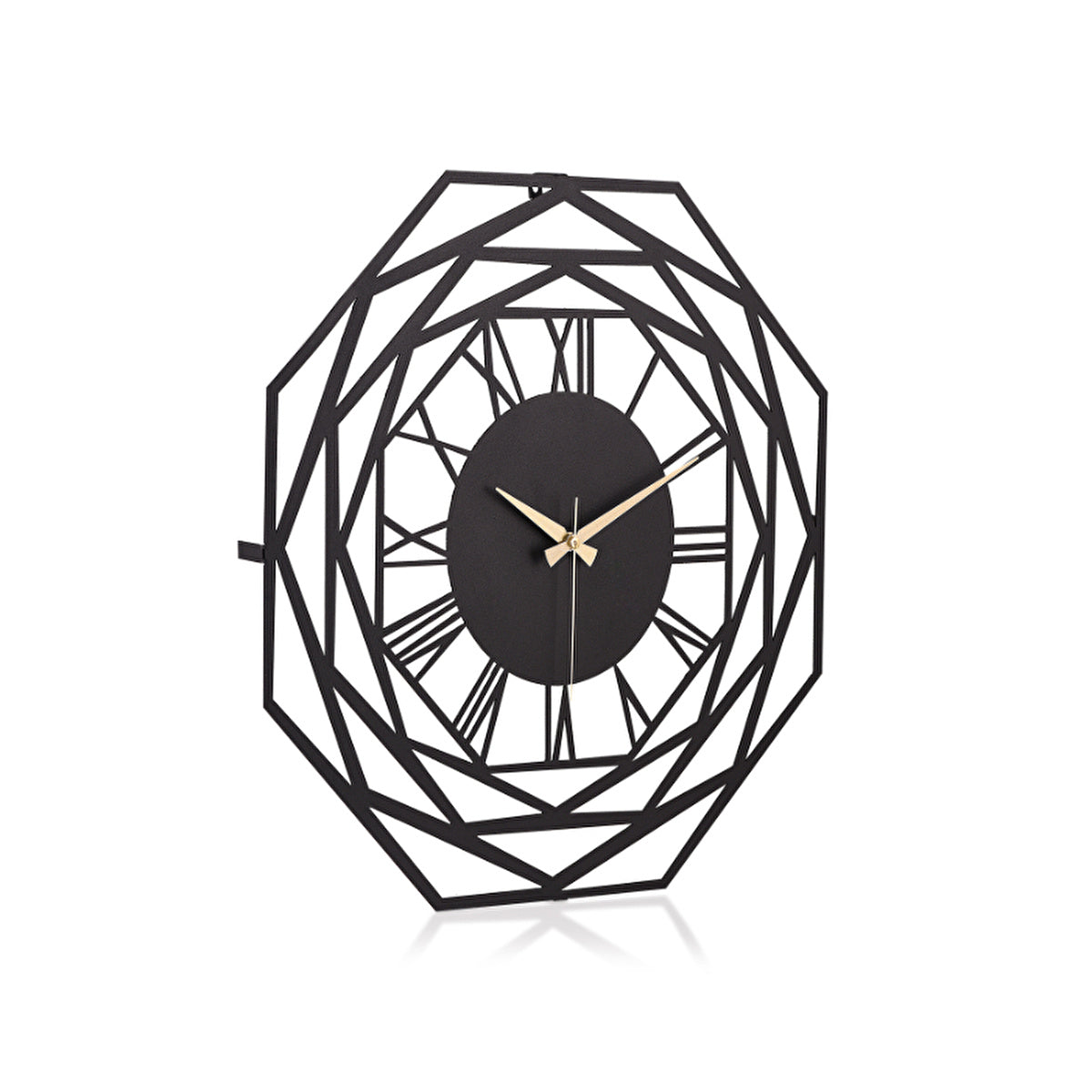 Muyika Metal Black Wall Clock 16" x 16" - Modern Design | Stylish Decor - Image #2