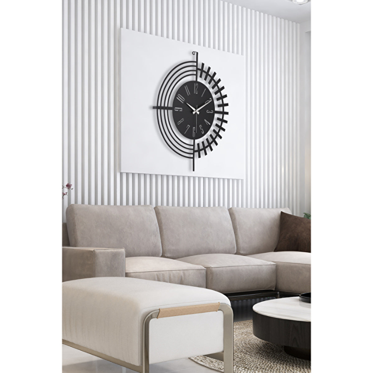 Muyika Black Metal Wall Clock 16 Inch - Quiet Mechanism | Modern Style - Image 