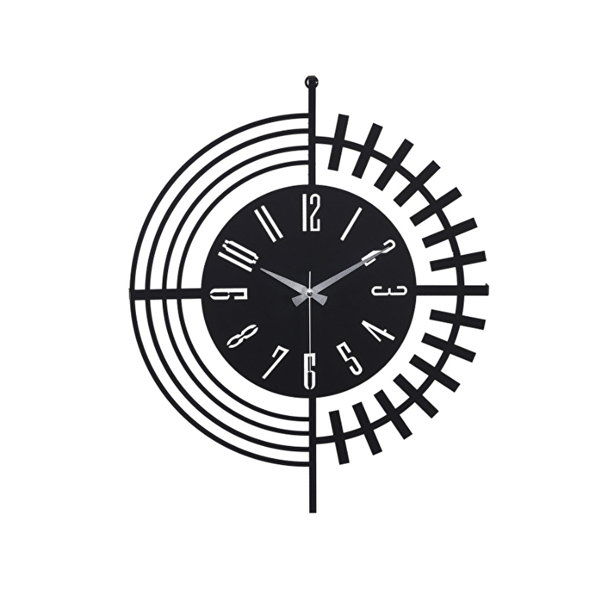 Muyika Black Metal Wall Clock 16 Inch - Quiet Mechanism | Modern Style - Image #1