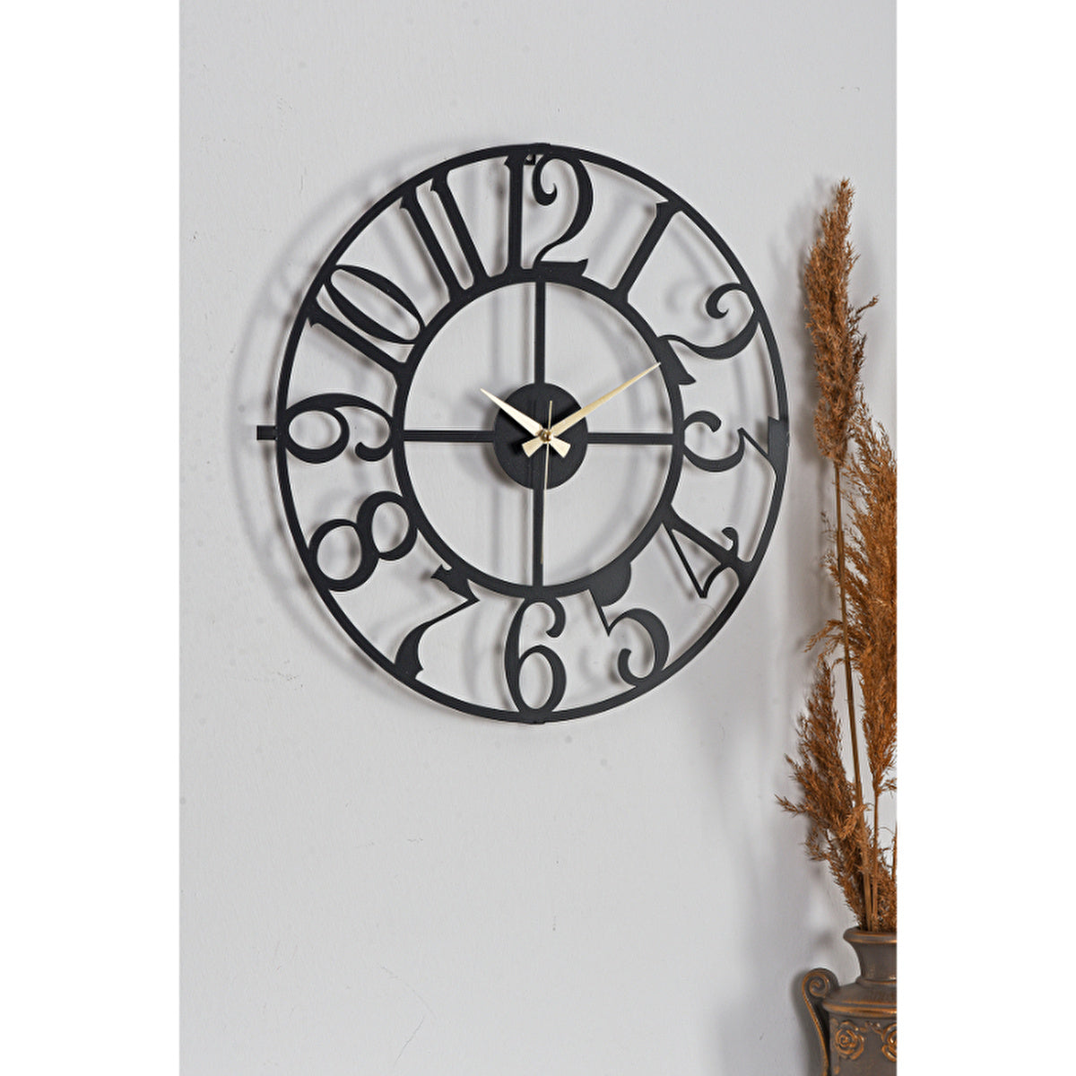 Muyika Bonni Black Metal Wall Clock 16x16 Inches - Silent Mechanism - Image #4