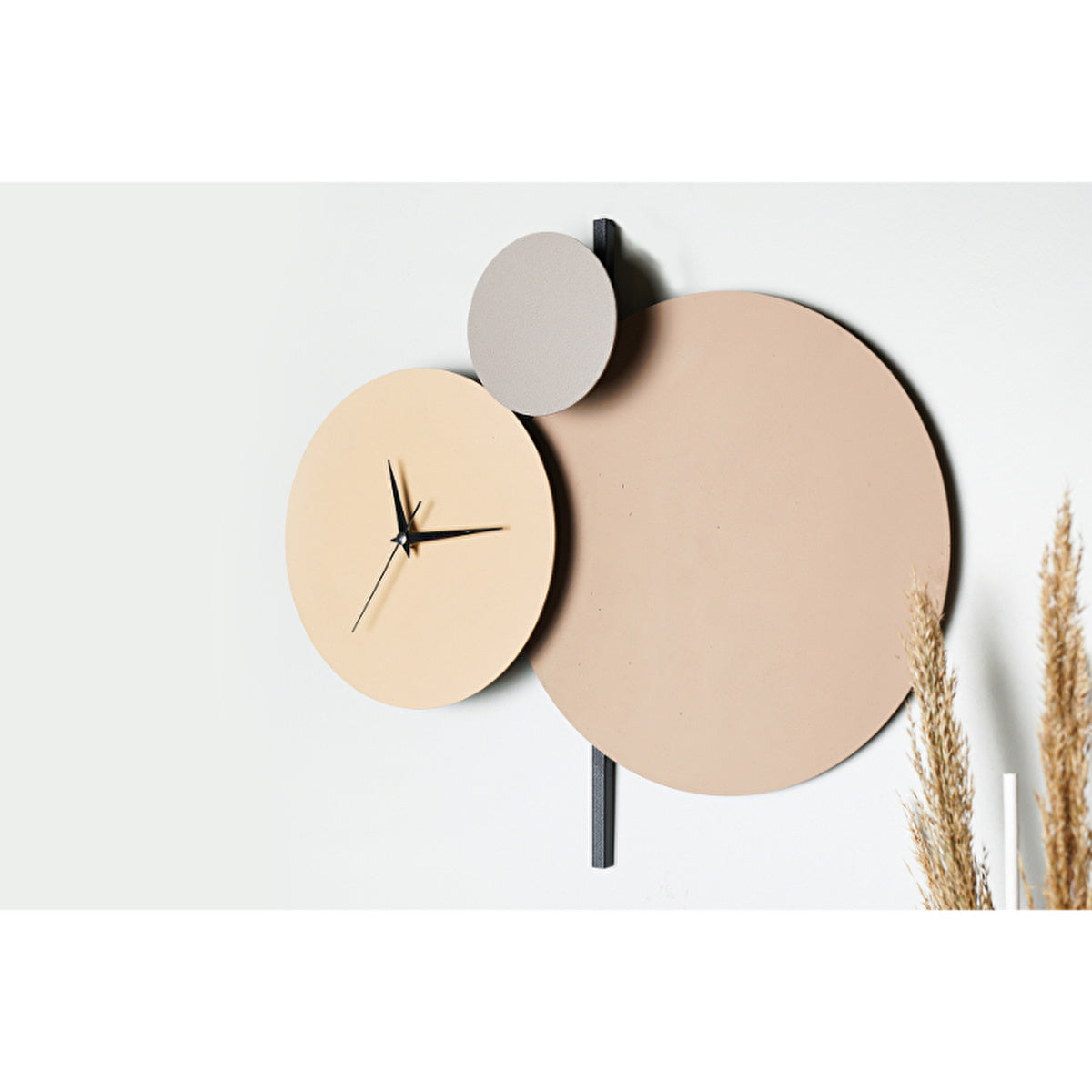 Muyika Handmade Metal Wall Clock 48x44cm - Earth Tones | Unique Design - Image #1