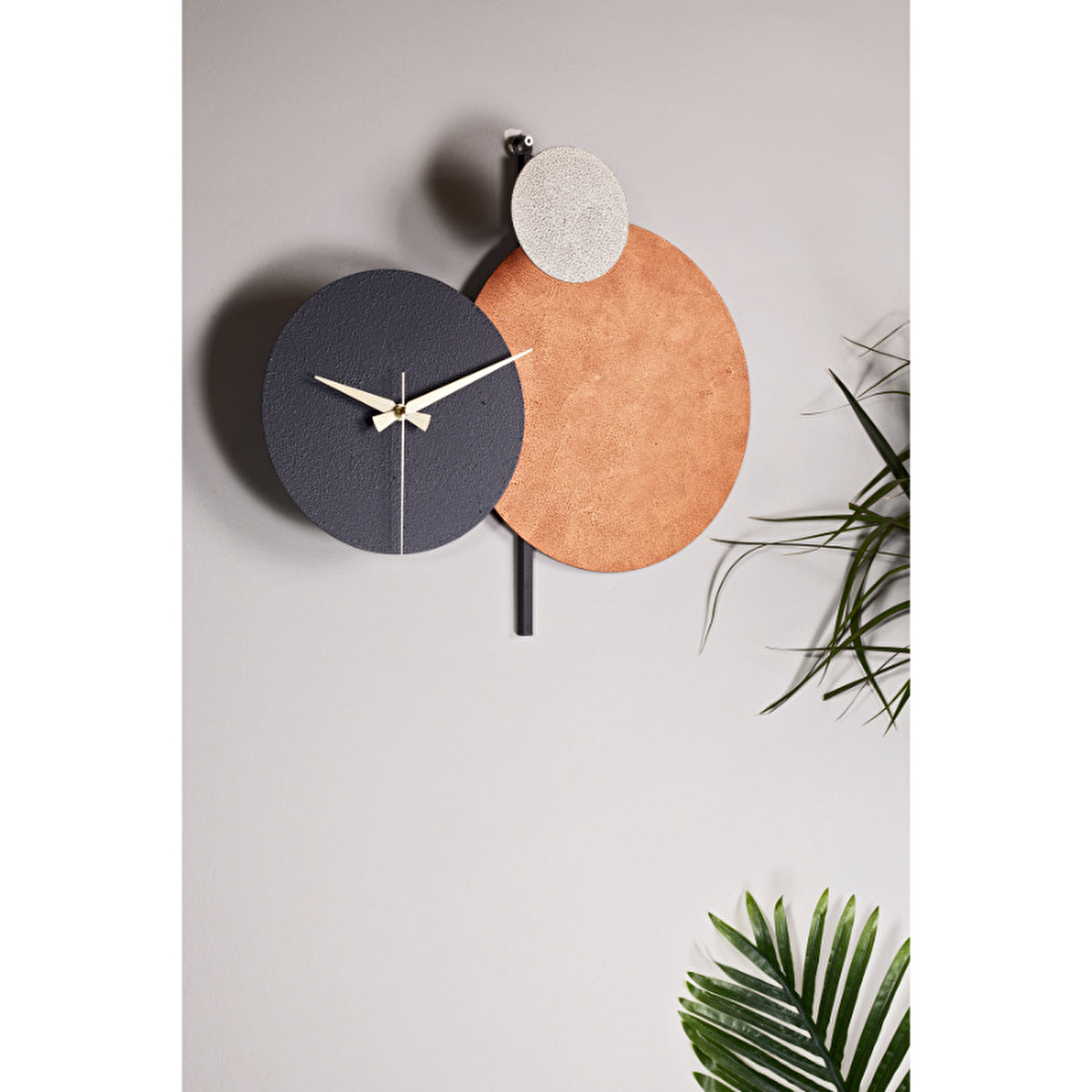 Muyika Handmade Metal Wall Clock 48x44cm - Colorful Design | Unique Home Decor - Image #1