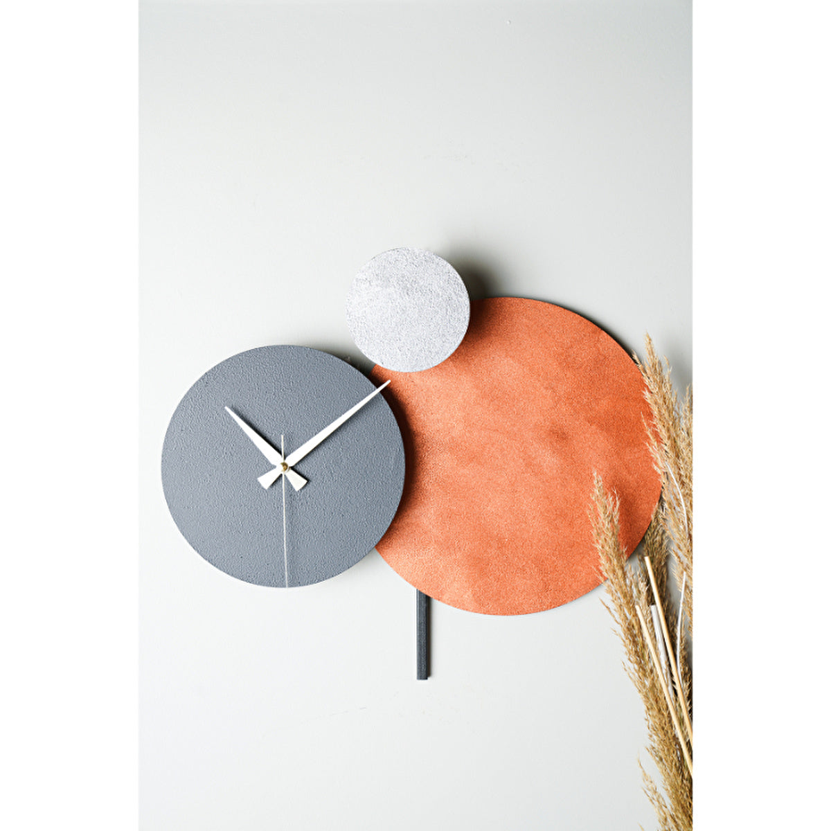 Muyika Handmade Metal Wall Clock 48x44cm - Colorful Design | Unique Home Decor - Image #3