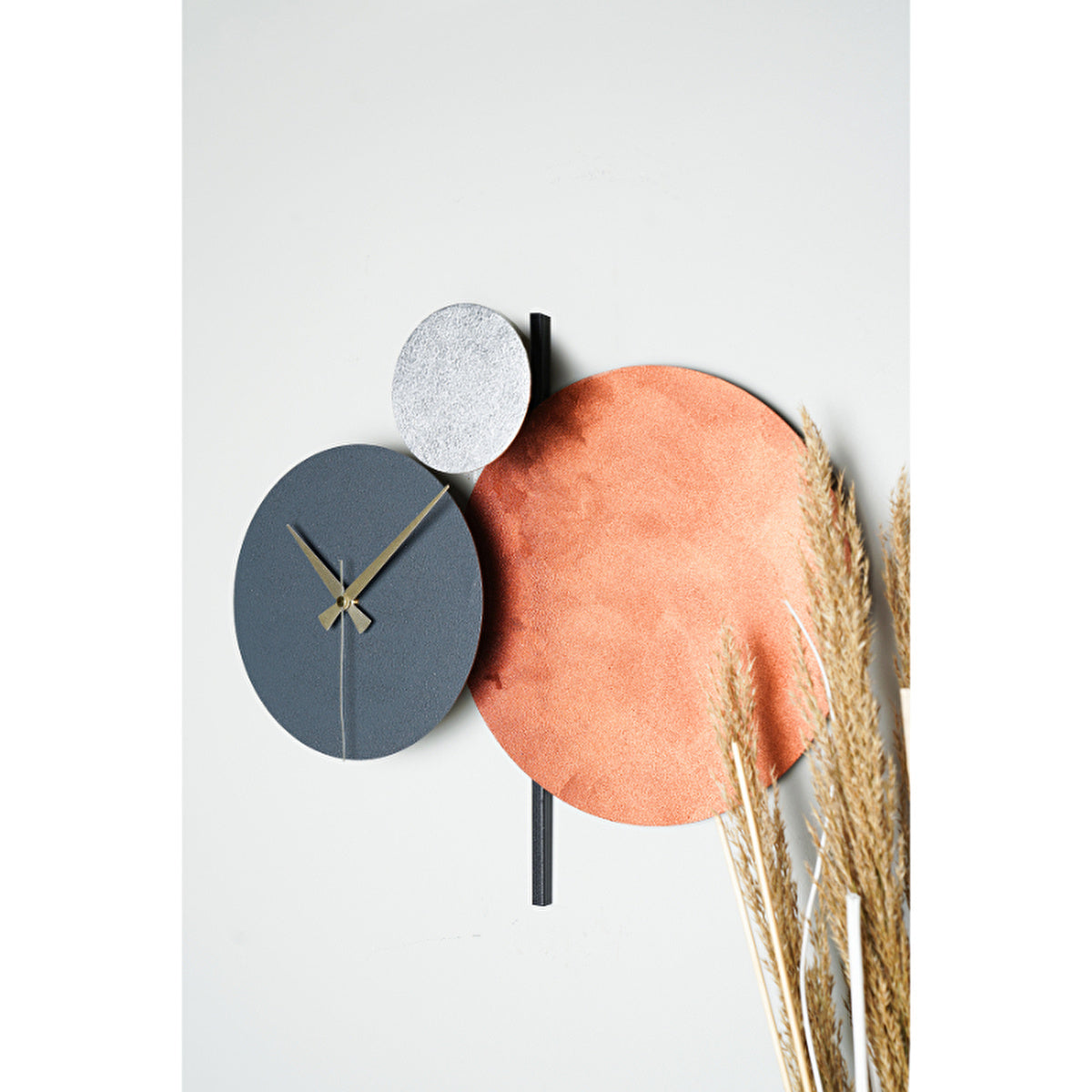 Muyika Handmade Metal Wall Clock 48x44cm - Colorful Design | Unique Home Decor - Image #2