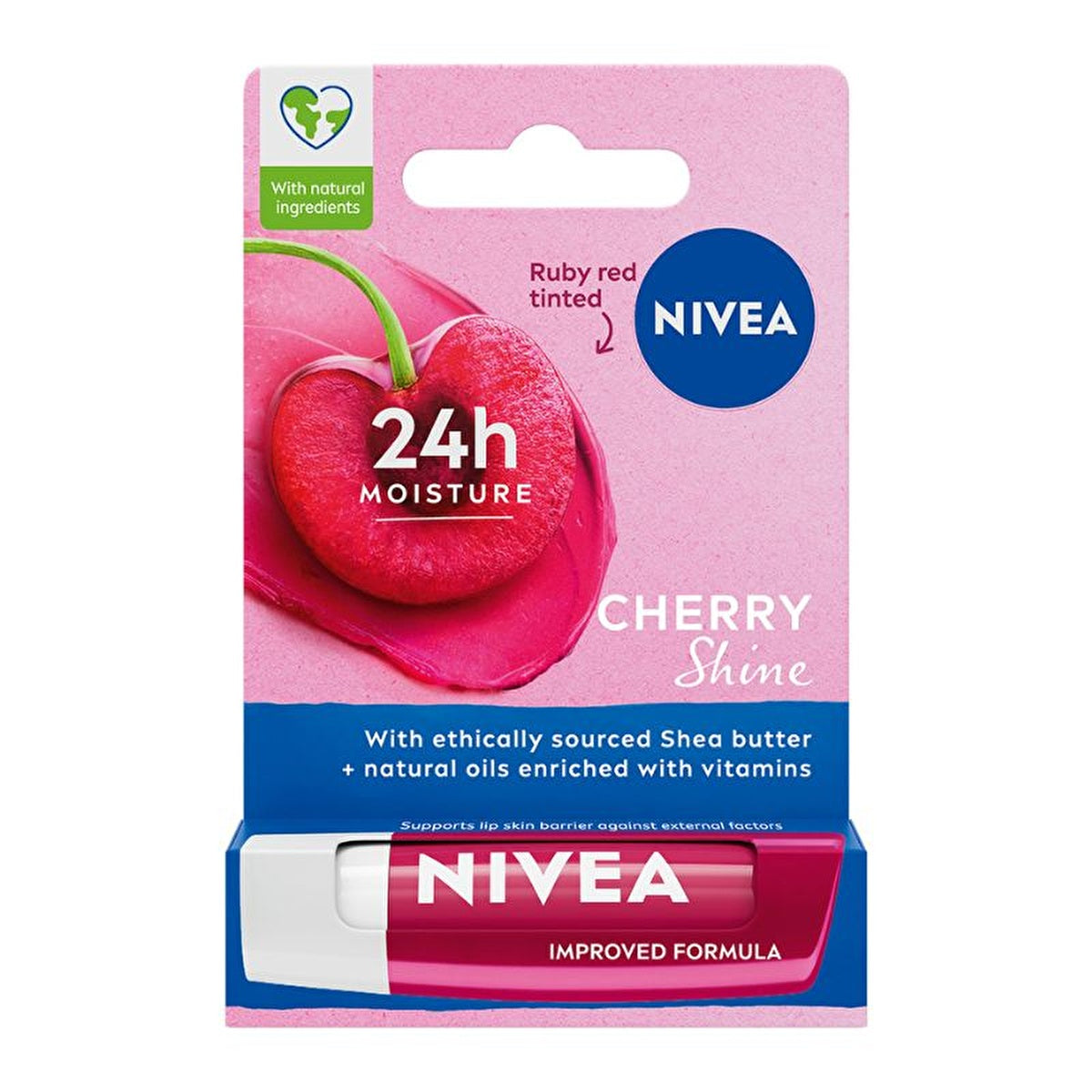 Nivea Cherry Lip Care 0.17oz - Long-Lasting Moisturizing Balm | 4.8g