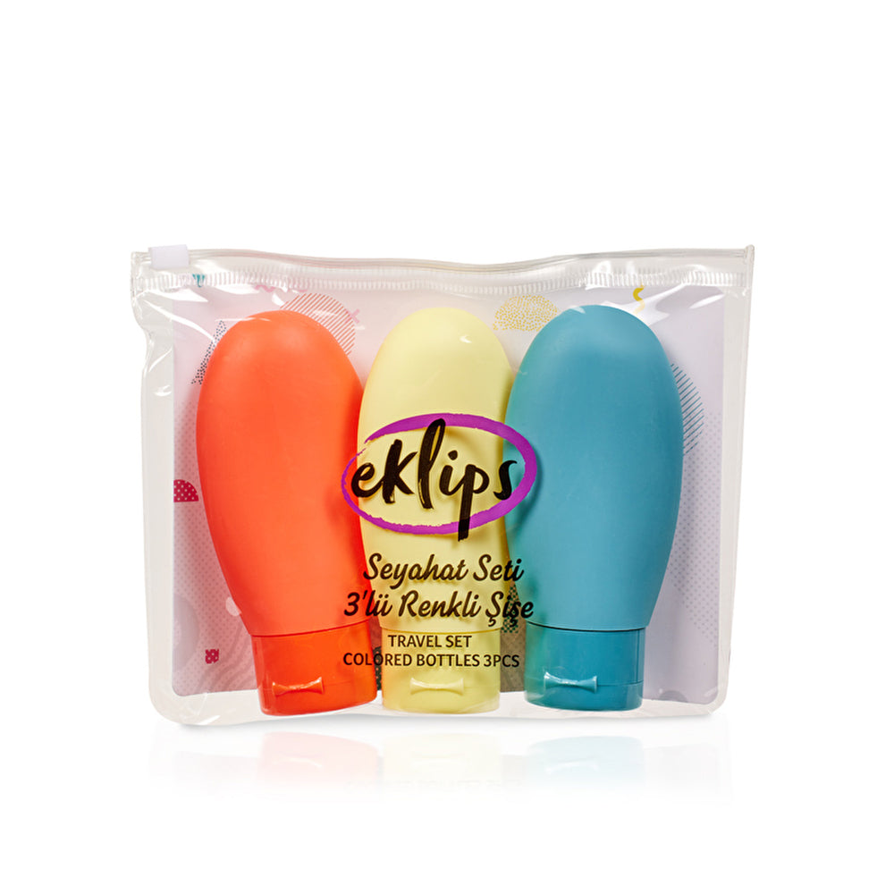 Eklips Travel Set 3-Pack Colored Bottles - Reusable | Personal Care - Image #2