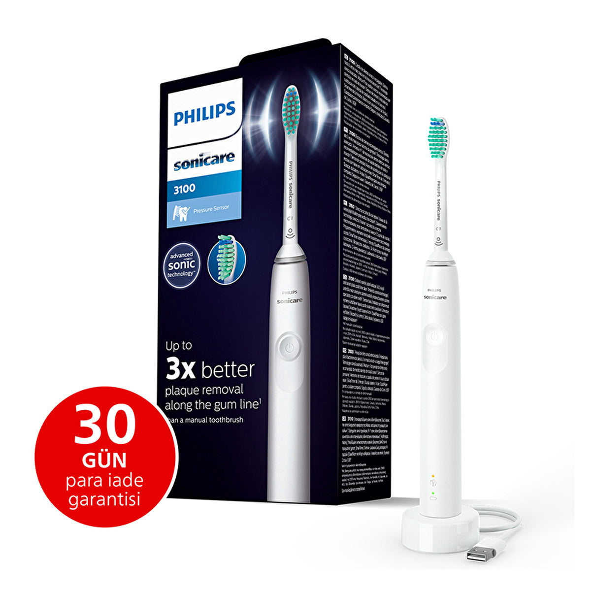 Philips Sonicare 3100 Series Sonic Toothbrush - Rechargeable | Ergonomic Design - Image #4