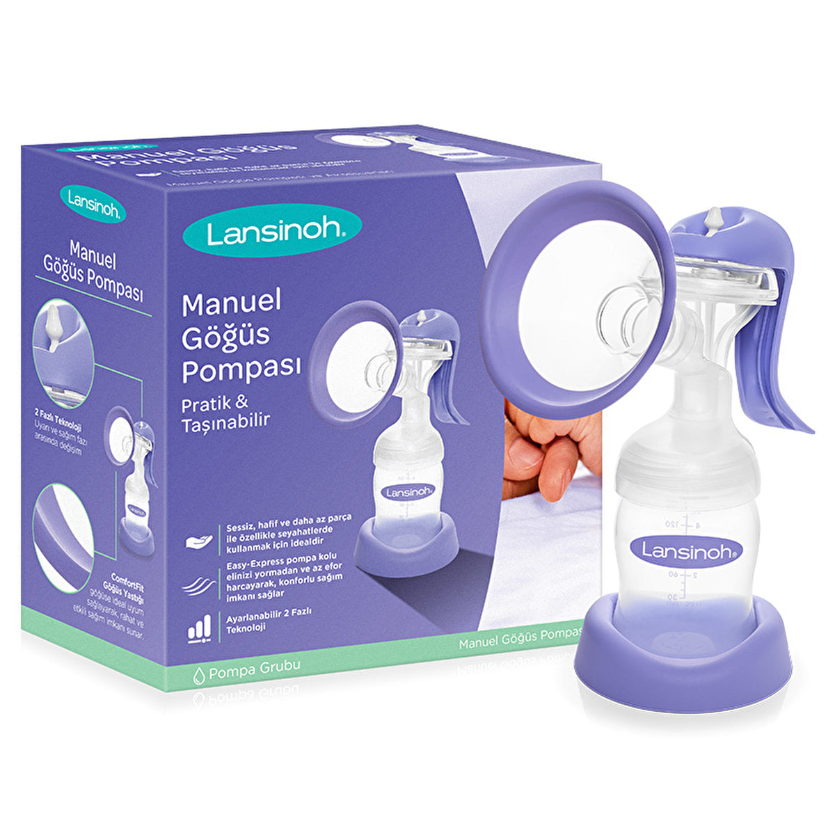 Lansinoh Manual Breast Pump - Portable & Easy Use | ComfortFit