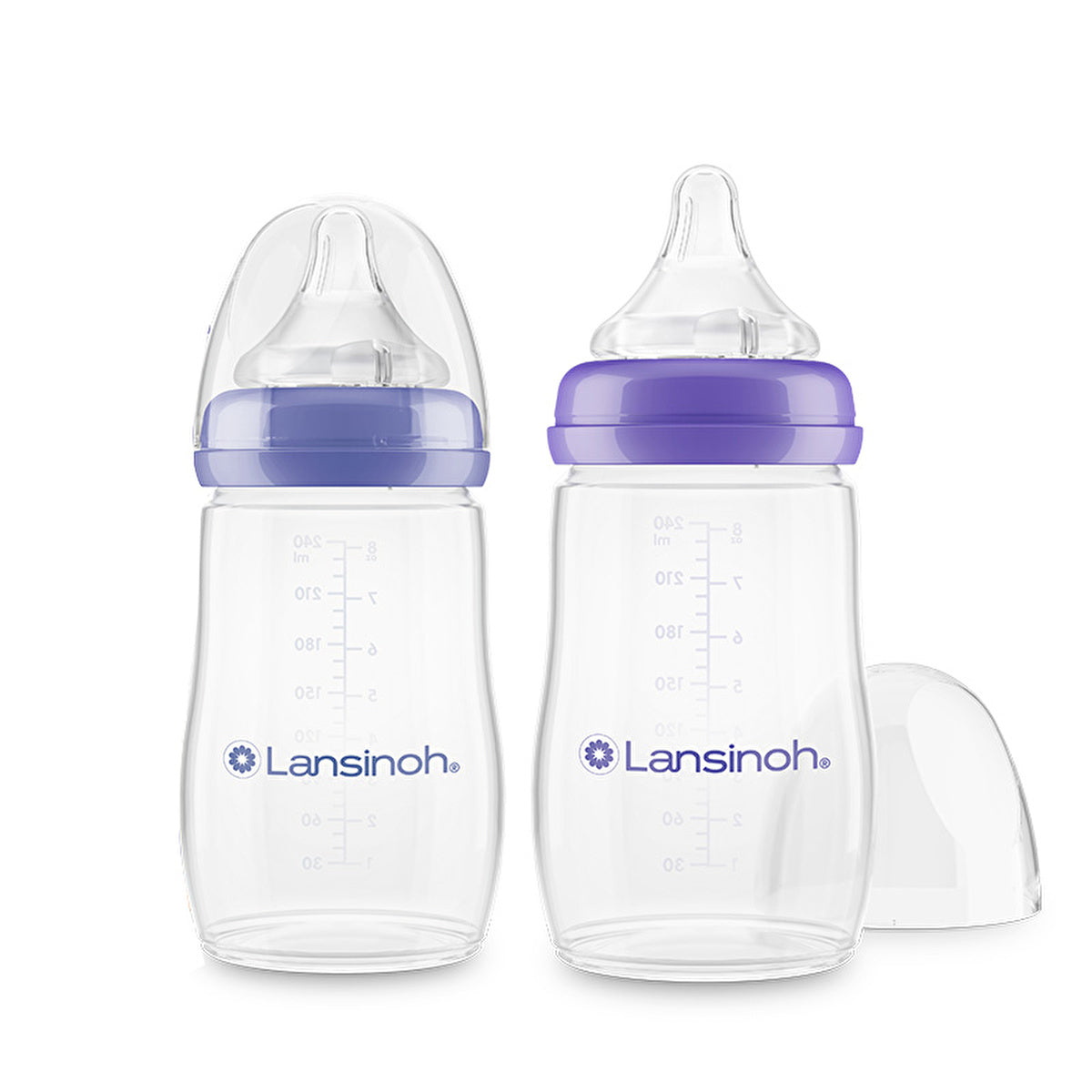 Lansinoh NaturalWave Bottle 240ml - 2 Pack with Nipple | Baby Feeding - Image 